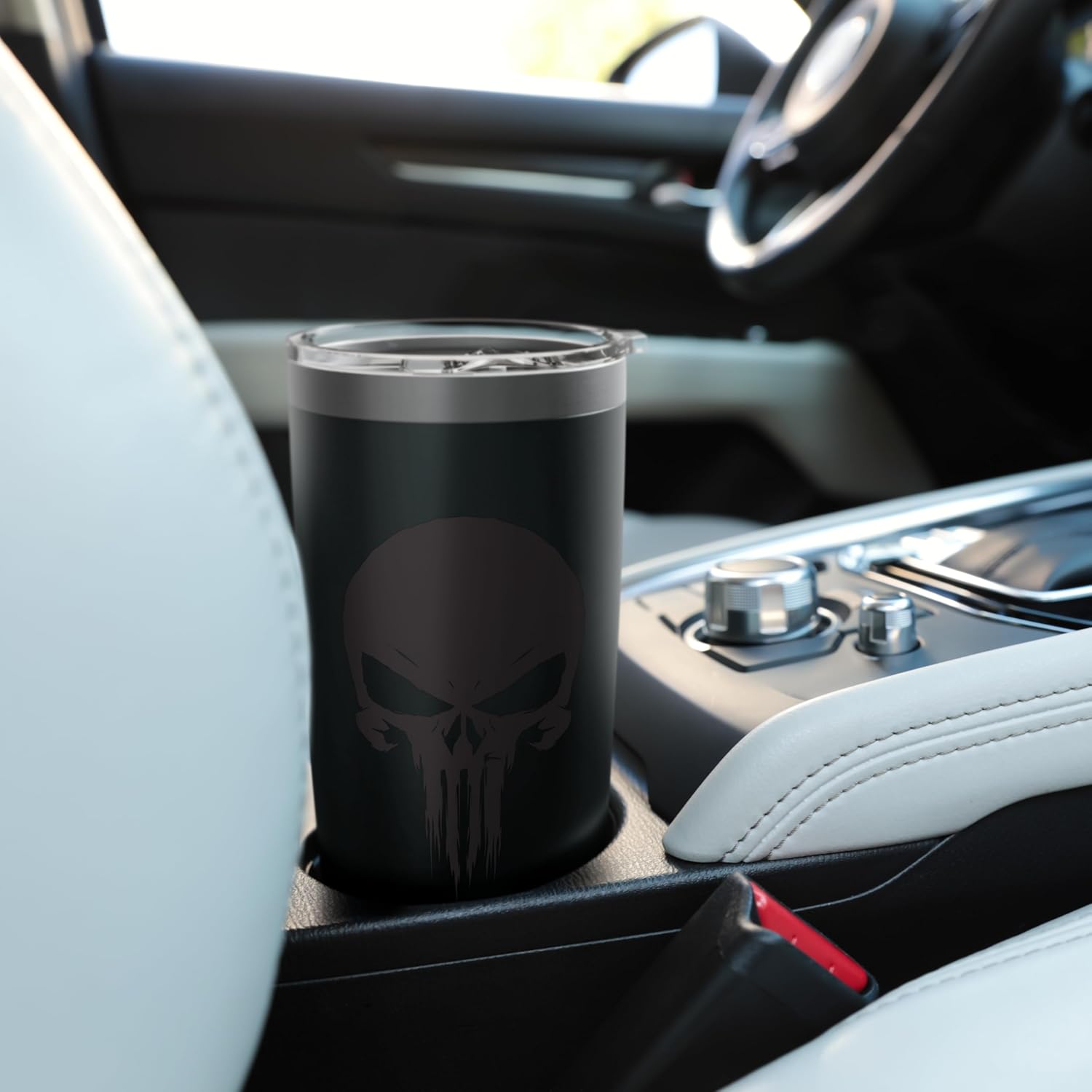 Marvel The Punisher Classic Skull Black Logo Stainless Steel Insulated Tumbler - Image 6