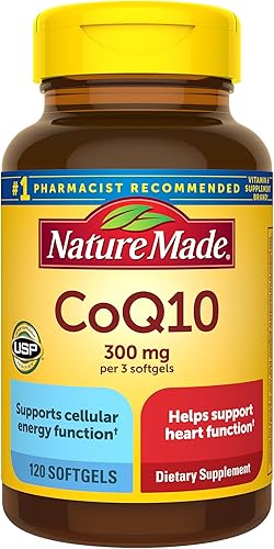 Nature Made CoQ10 300mg por 3 cápsulas, para la salud del corazón y apoyo antioxidante, 120 cápsulas, suministro para 40 días