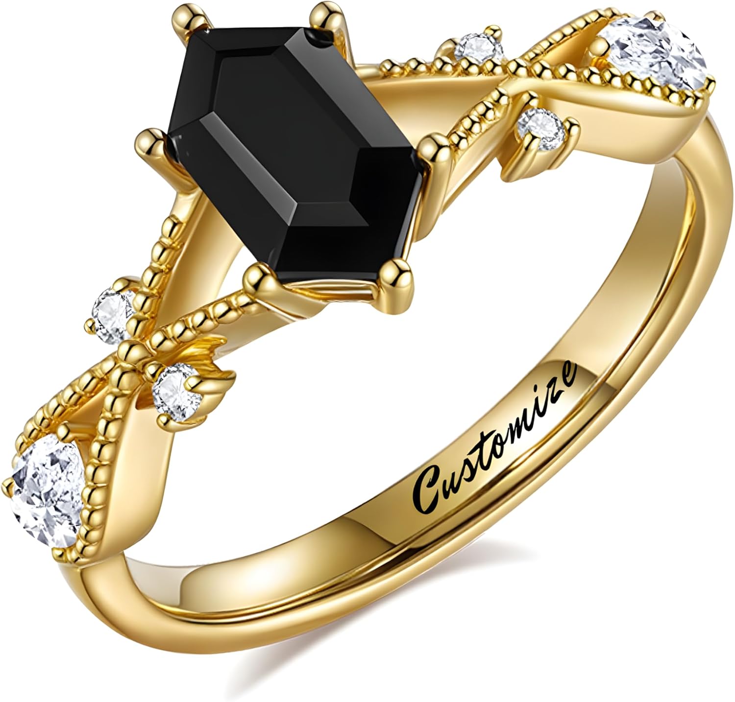 Black Onyx Rings For Women - Promise Rings For Her - Onyx Rings For Women - 925 Sterling Silver Engagement Ring - Wedding Rings