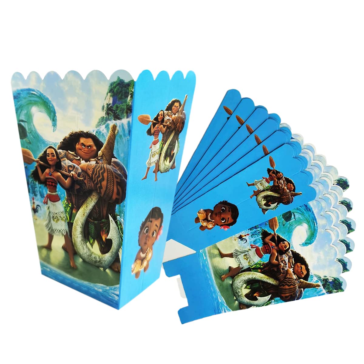 Buy 12 pieces of Moana popcorn box, Moana birthday themed party