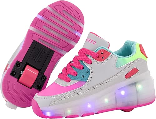 Miniatura 1 de SDSPEED 7 Colors LED Rechargeable Kids Roller Skate Shoes with Single Wheel Shoes Sport Sneaker