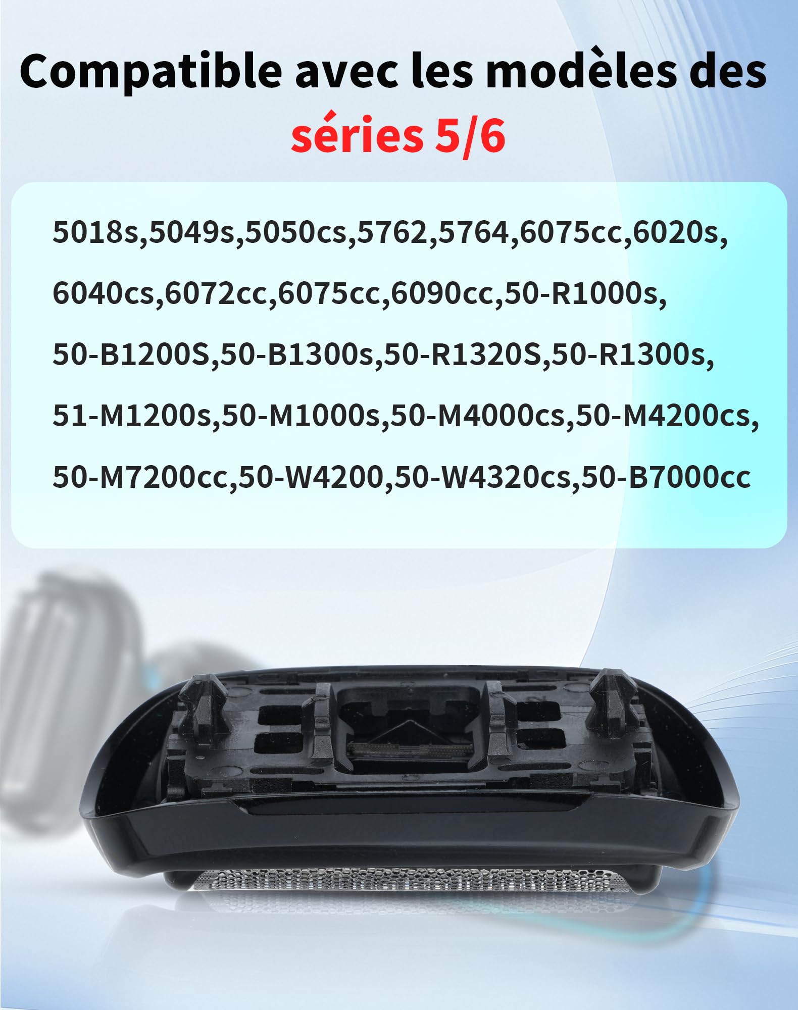 53B Tête De Rasoir Compatible Avec Series 5 & 6 – Tête De Rechange Pour Modèles 5050CS, 5049S, 5018S, 5762, 5764, 6040CS & 6075CC – Rasage Précis Et Respectueux De La Peau