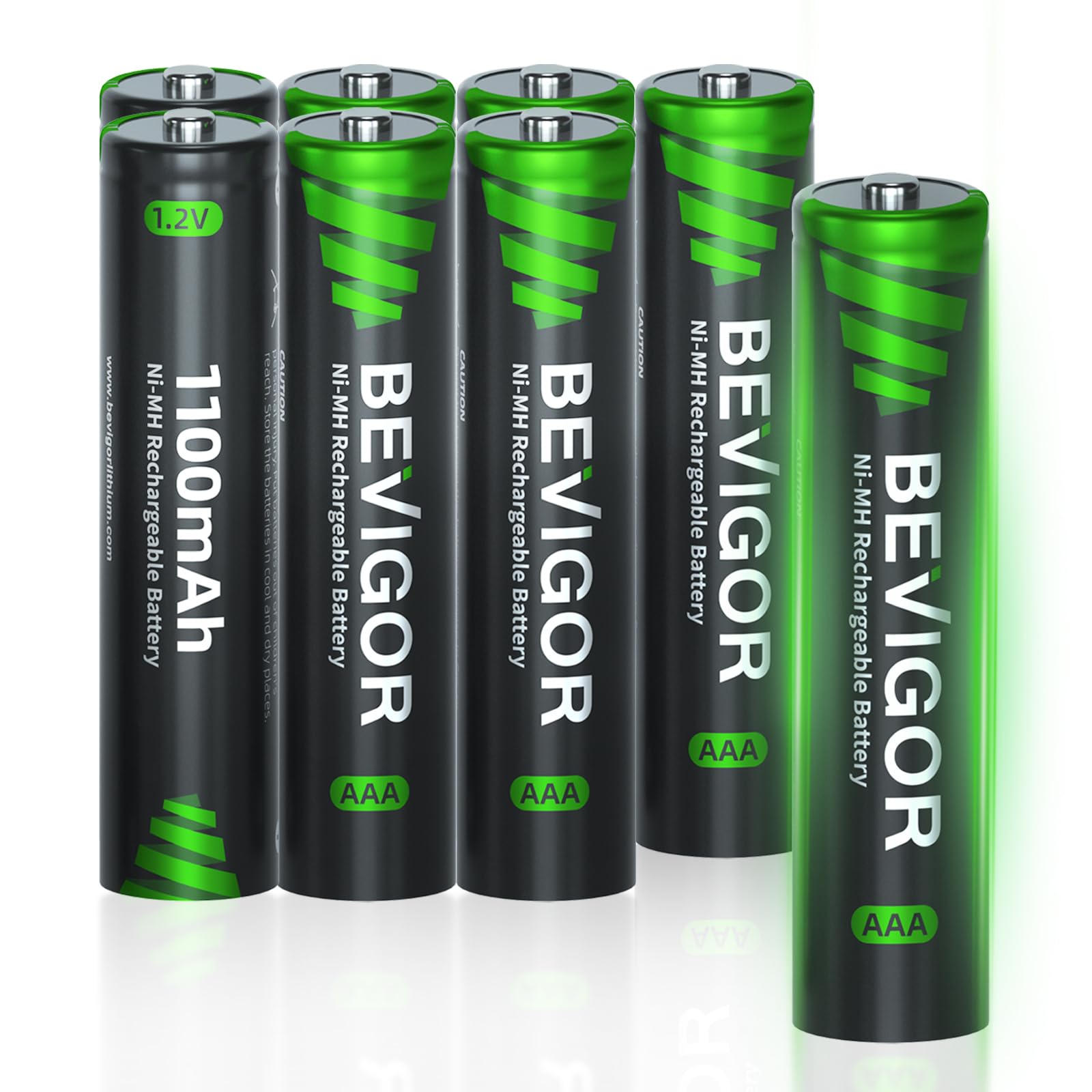 BEVIGOR AAA Rechargeable Batteries 8 Pack - 1100mAh 1500 Cycles NiMH Triple A Batteries, 1.2V NiMH Low Self Discharge Rechargeable AAA Ni-MH BatteryBEVIGOR AAA Rechargeable Batteries 8 Pack - 1100m…