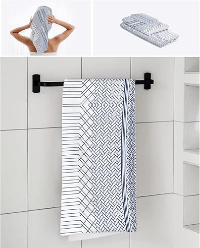 Miniatura 7 de Geometric Bath Towels for Bathroom Set - Luxury Microfiber Towels Gifts for Women,Quick Dry Beach Kitchen Hand Hair Face Yoga Workout Gym Towel and