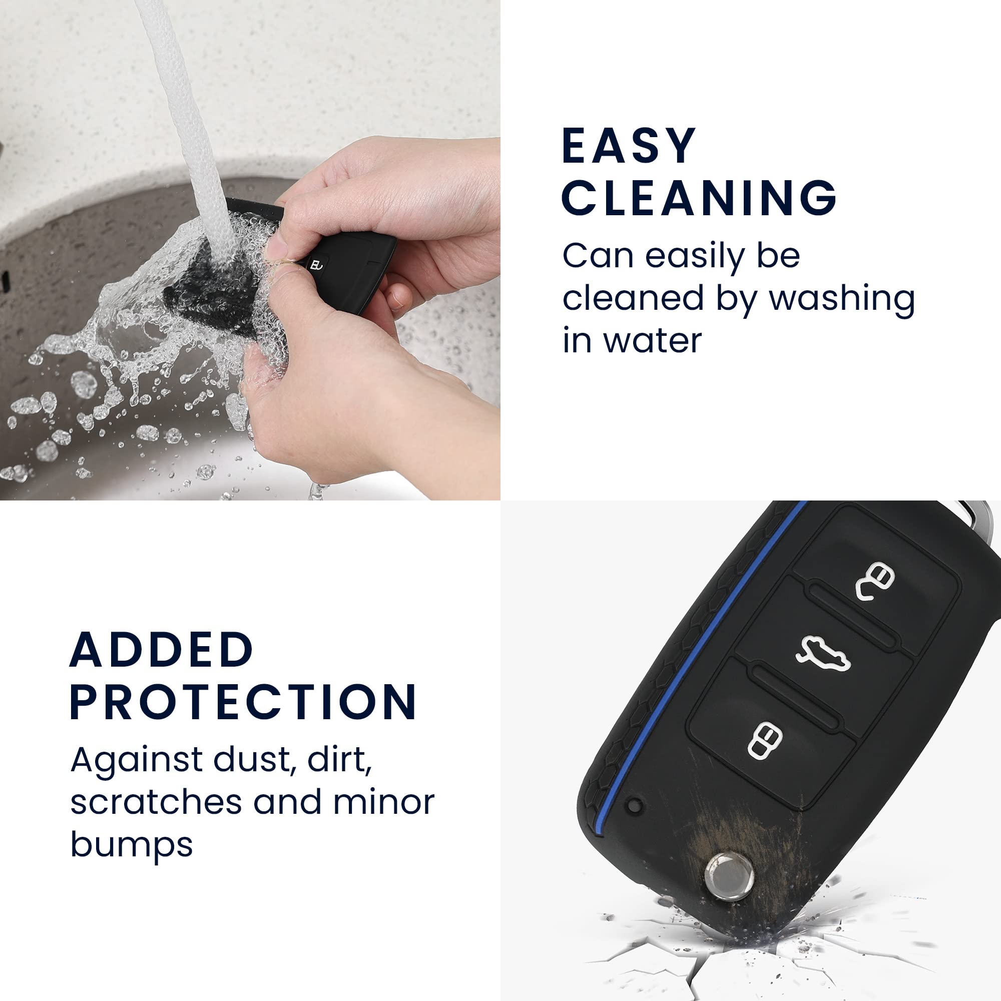 Coprichiave In Silicone Per VW Skoda Seat - Cover Protettiva Con 3 Tasti - Foto 9