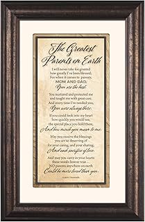 Greatest Parents Wood Wall Frame Art Plaque | 8.5 inches x 12.5 inches | Wall Hanger and Easel Back | The Greatest Parents on Earth | by James Lawrence