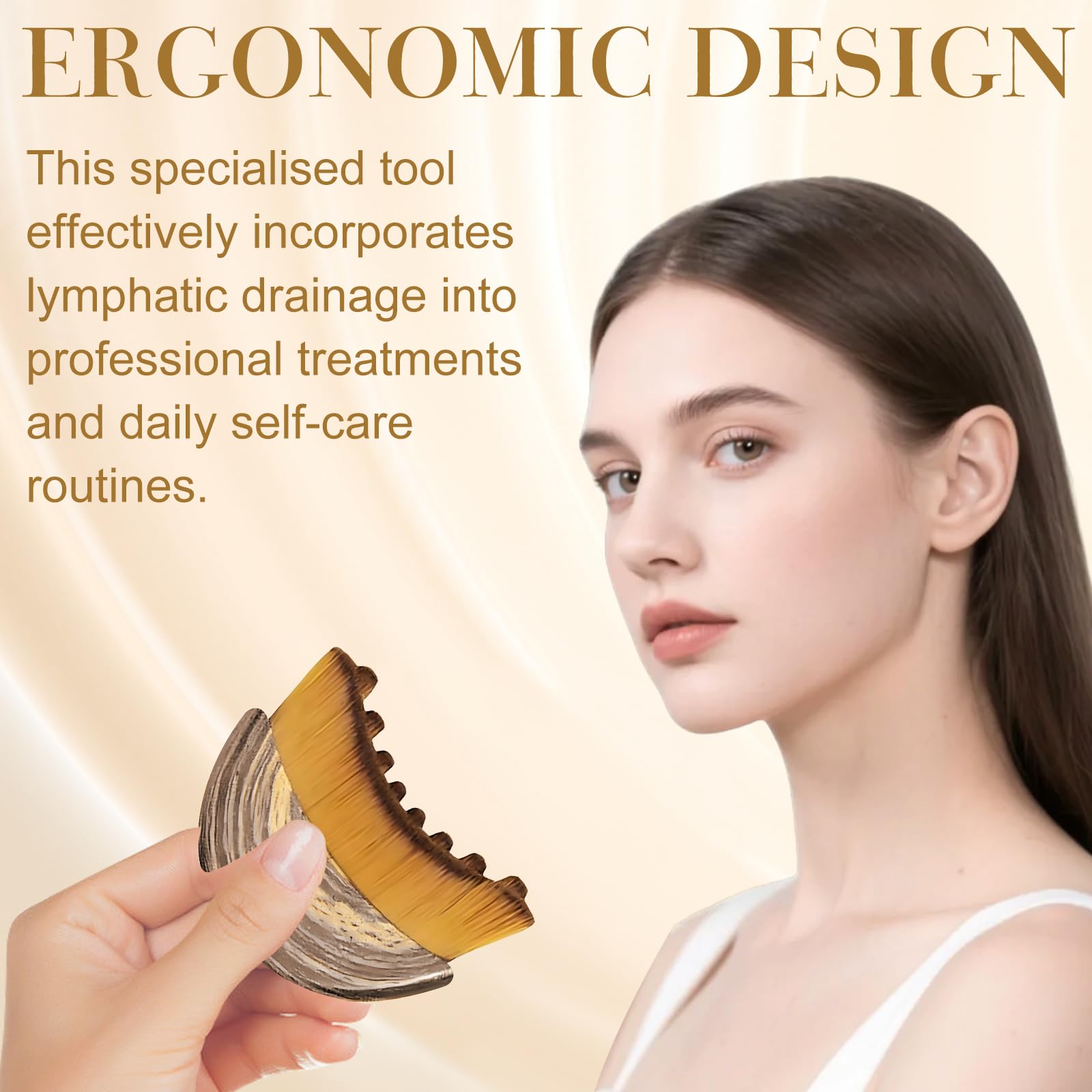 2 PCS Lymphatic Contour Face Brush, Dry Lymphatic Brush, Lymphatic Drainage Massager for Face, Ergonomically Designed to Fit The Skin Precisely and Relieve Fatigue