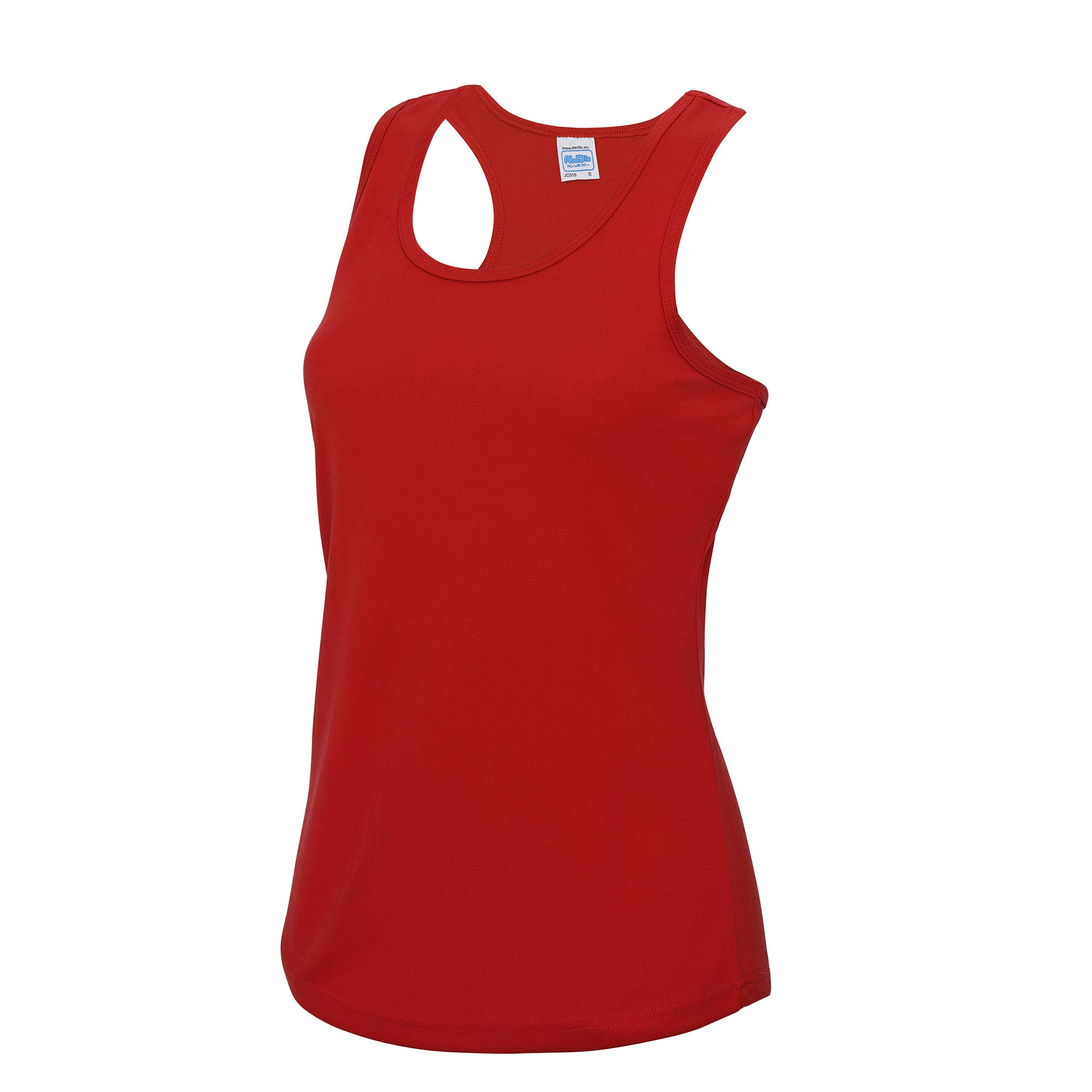 Just Cool Girlie Fit Sports Ladies Vest / Tank Top (XS) (Fire Red)