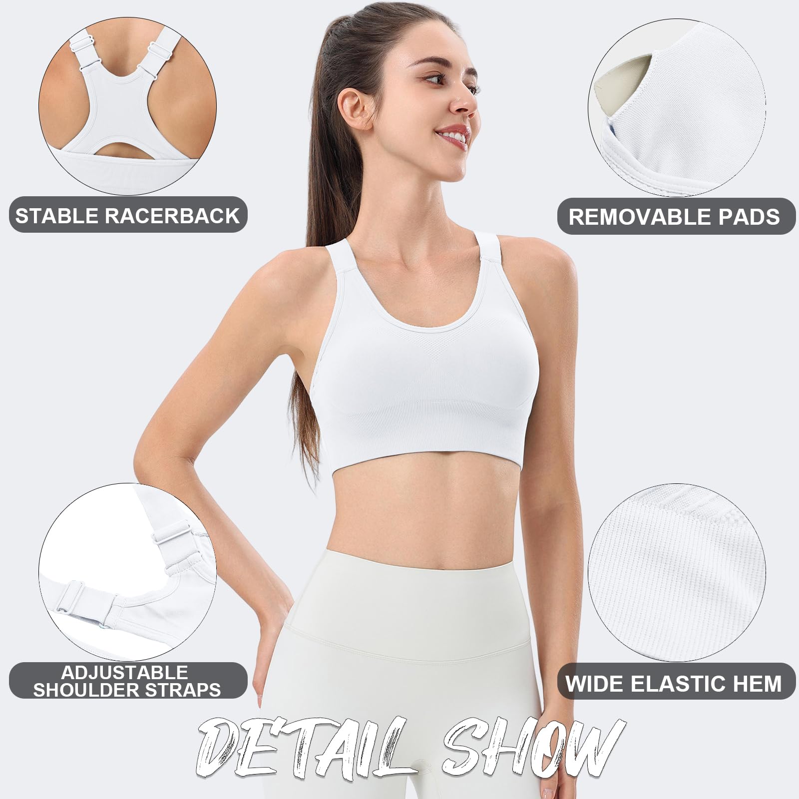 Reggiseno Sportivo da Donna Spallacci Imbottiti e Regolabile Incrociati Bralette Reggiseno Sportivo Top con Imbottitura Rimovibile per Yoga Bra per Jogging Sport Bra
