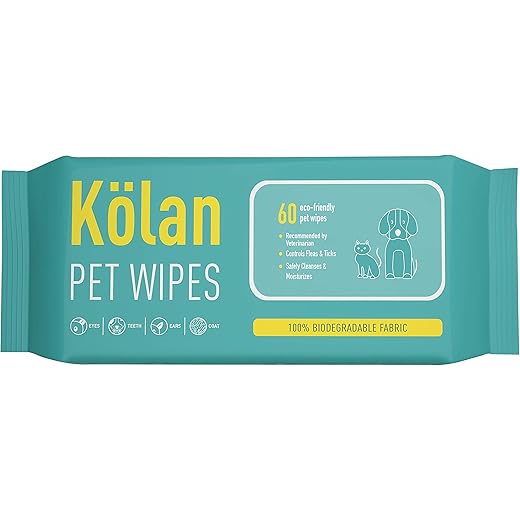 Kolan Biodegradable Pet Wipes 60 Piece