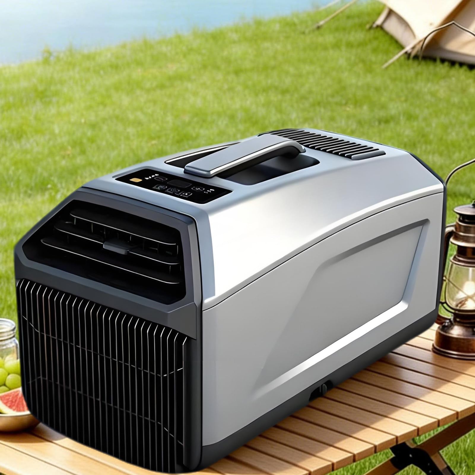 ExoticaBlend New Portable Tent Air Conditioner 240W 4500BTU Efficient Cooling, Mobile Camping Air Conditioner, Cooling + Dehumidify + Timer, Up to 53-86 sq ft, Exhaust Duct Included Silver