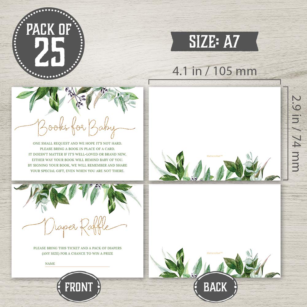 Zestaw 25 zaproszeń na baby shower, bilety na loterię na pieluchy, kartki z życzeniami na baby shower, kartki z kopertami | Dżungla, safari, boho, kwiatowe, tropikalne zaproszenia na imprezę