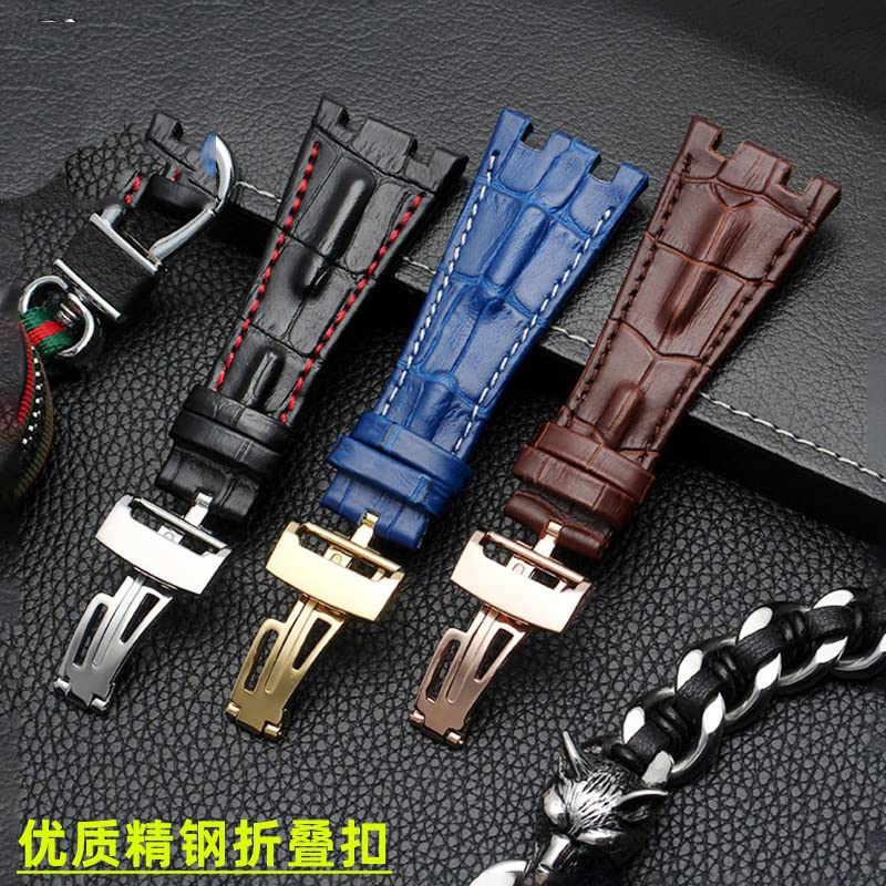 Bracelet montre AP 28mm cuir cranté idéal pour look chic Royal Oak 15703 - 5