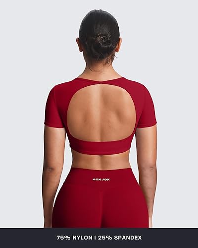 Miniatura 3 de Aoxjox Camiseta corta de manga corta para mujer Clarissa con espalda hueca para entrenamiento