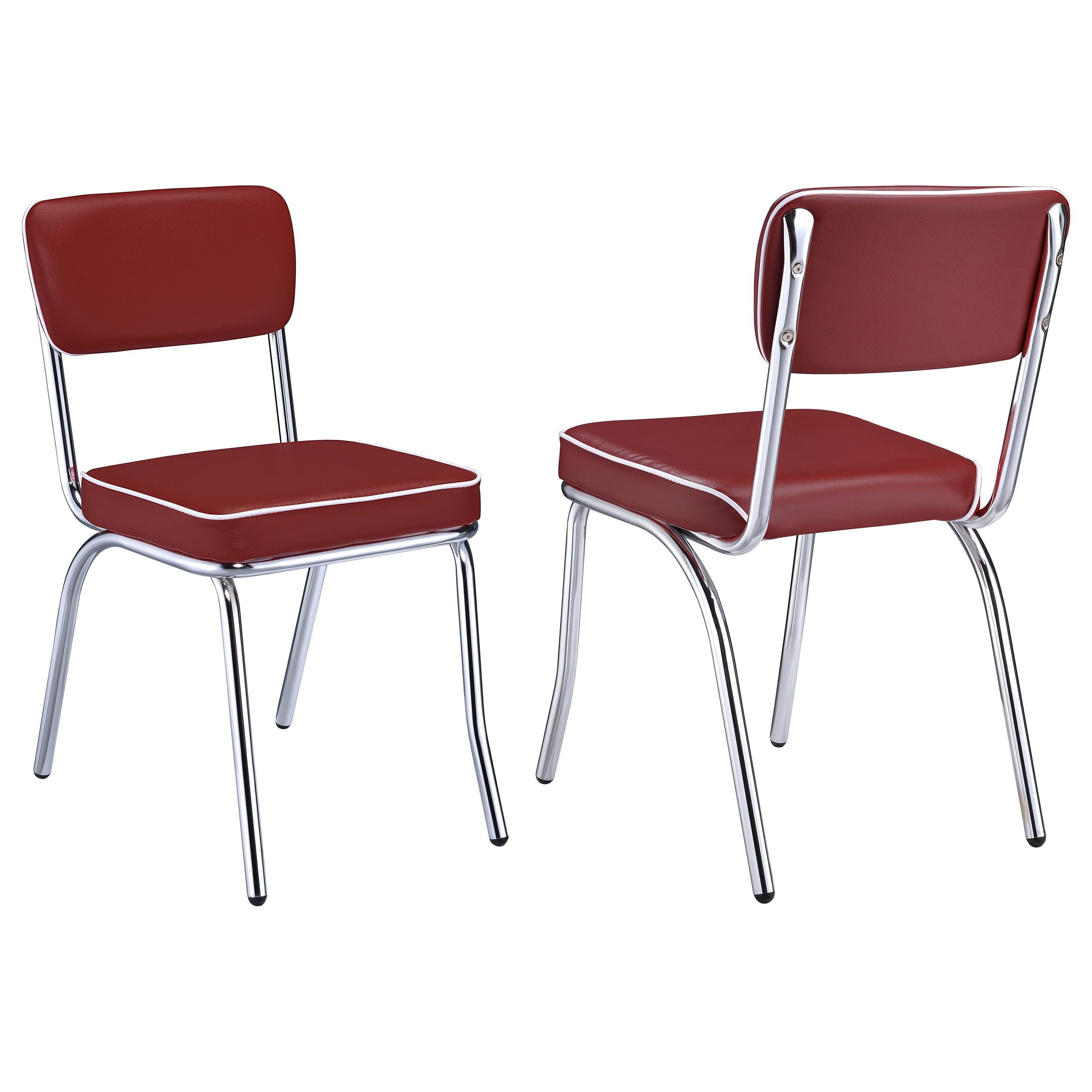 Amazon.co.jp: Set of 2 Retro Nostalgic Style Red Finish Dining