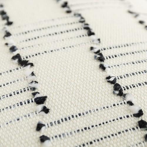 Miniatura 3 de Juego de 2 fundas de almohada bohemias de 12 x 20 pulgadas, fundas de almohada decorativas lumbares, fundas de almohada tejidas en blanco y negro