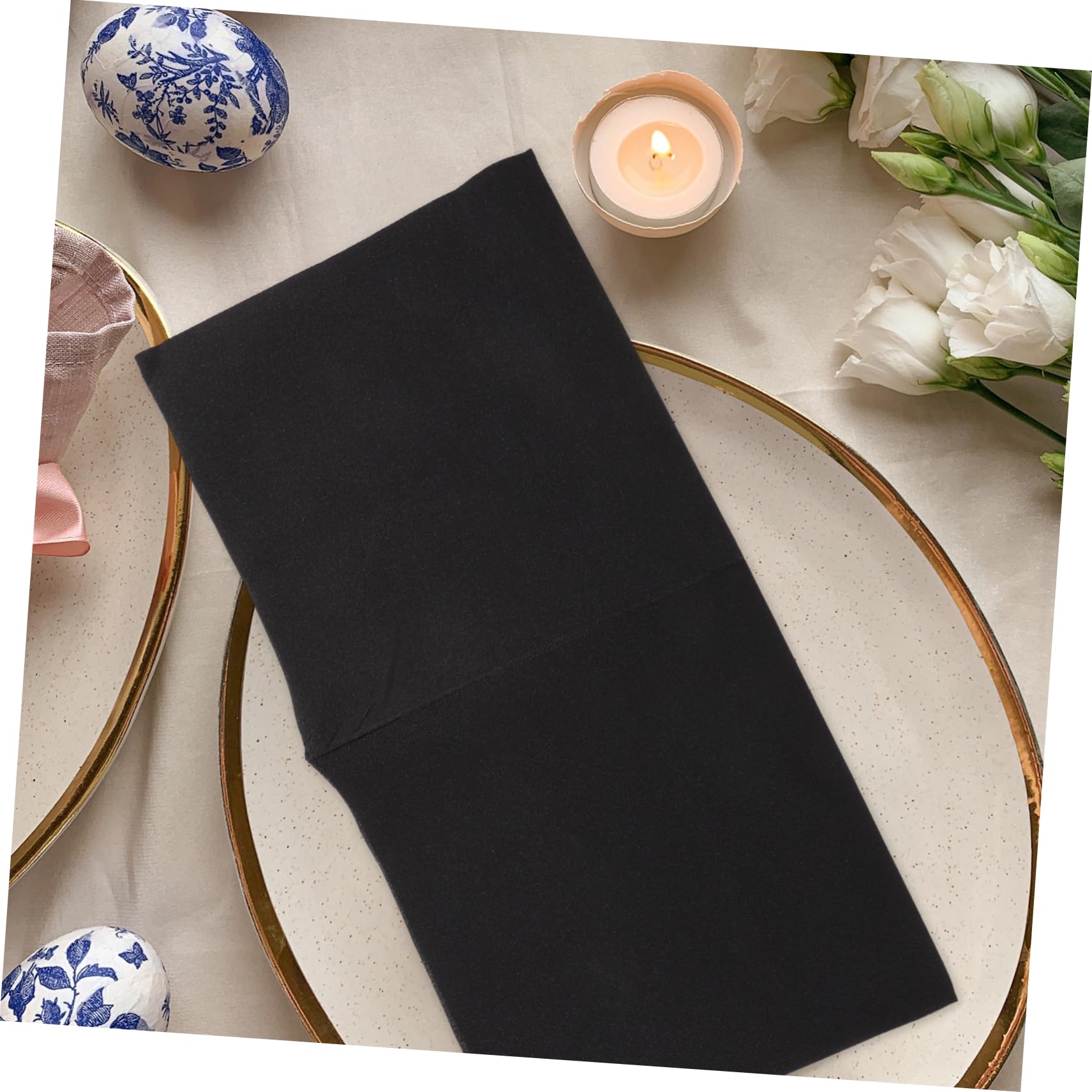 DECHOUS 50pièces Serviettes Papier Noires Jetables pour Mariage Événements Et Restaurants Serviettes Épaisses Et Élégantes