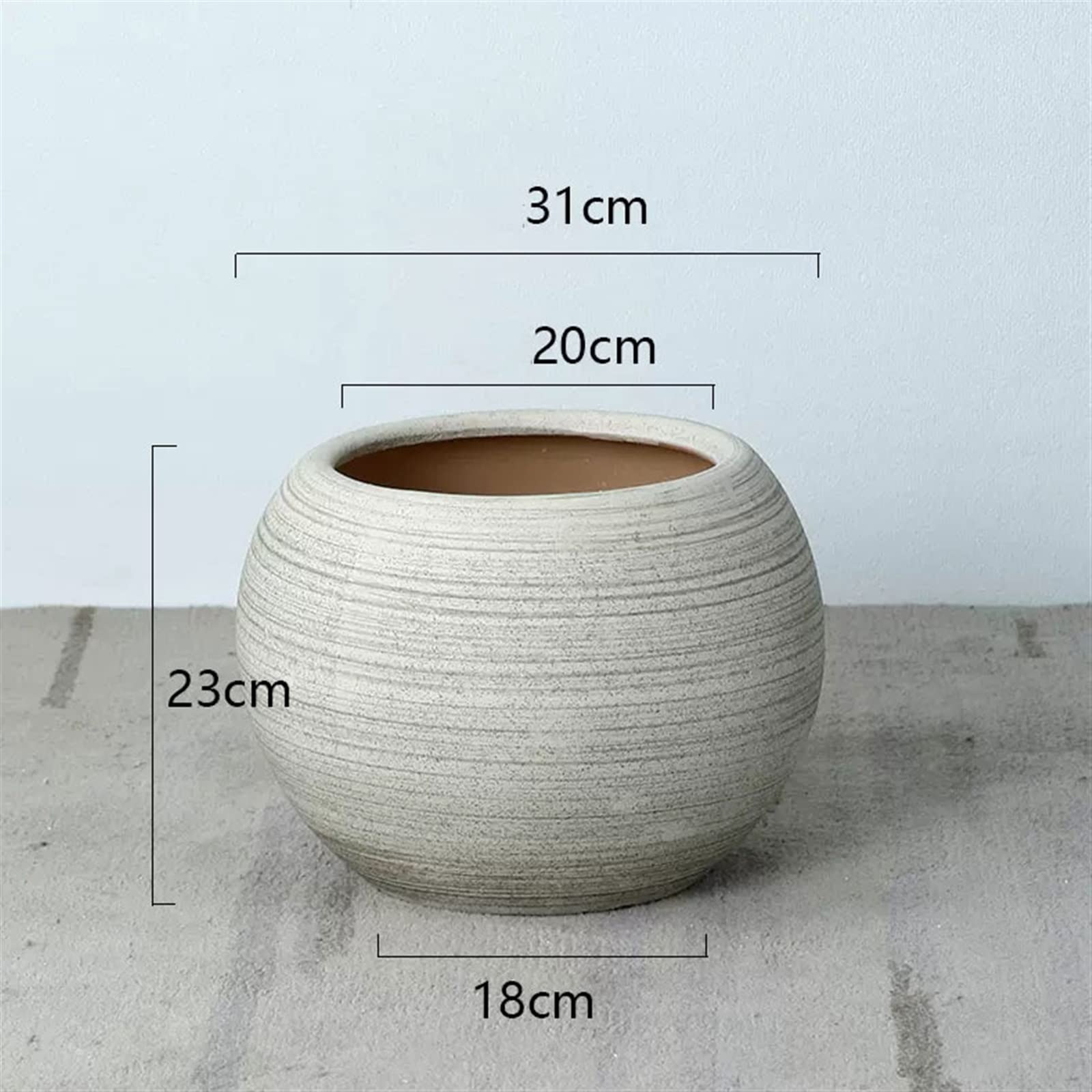 Doniczka Duże kreatywne doniczki na kwiaty Okrągłe sadzarki ogrodowe dla roślin zewnętrznych do wnętrz, ozdobne doniczki na rośliny ceramiczne z głębszą głębokością korzenia, wazony do gil