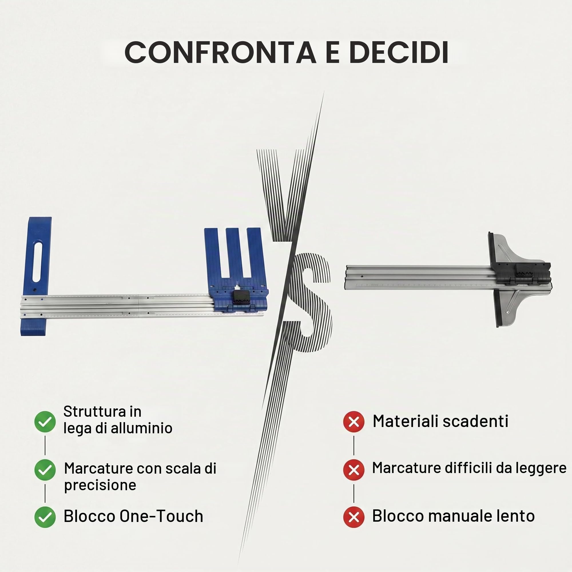 Guida per Circolare Guida per Bordo Circolare in Lega di Alluminio Binario di Guida per Circolare per Lavorazione del Legno Guida per Taglio Circolare, Campo di Taglio 0-65 Cm