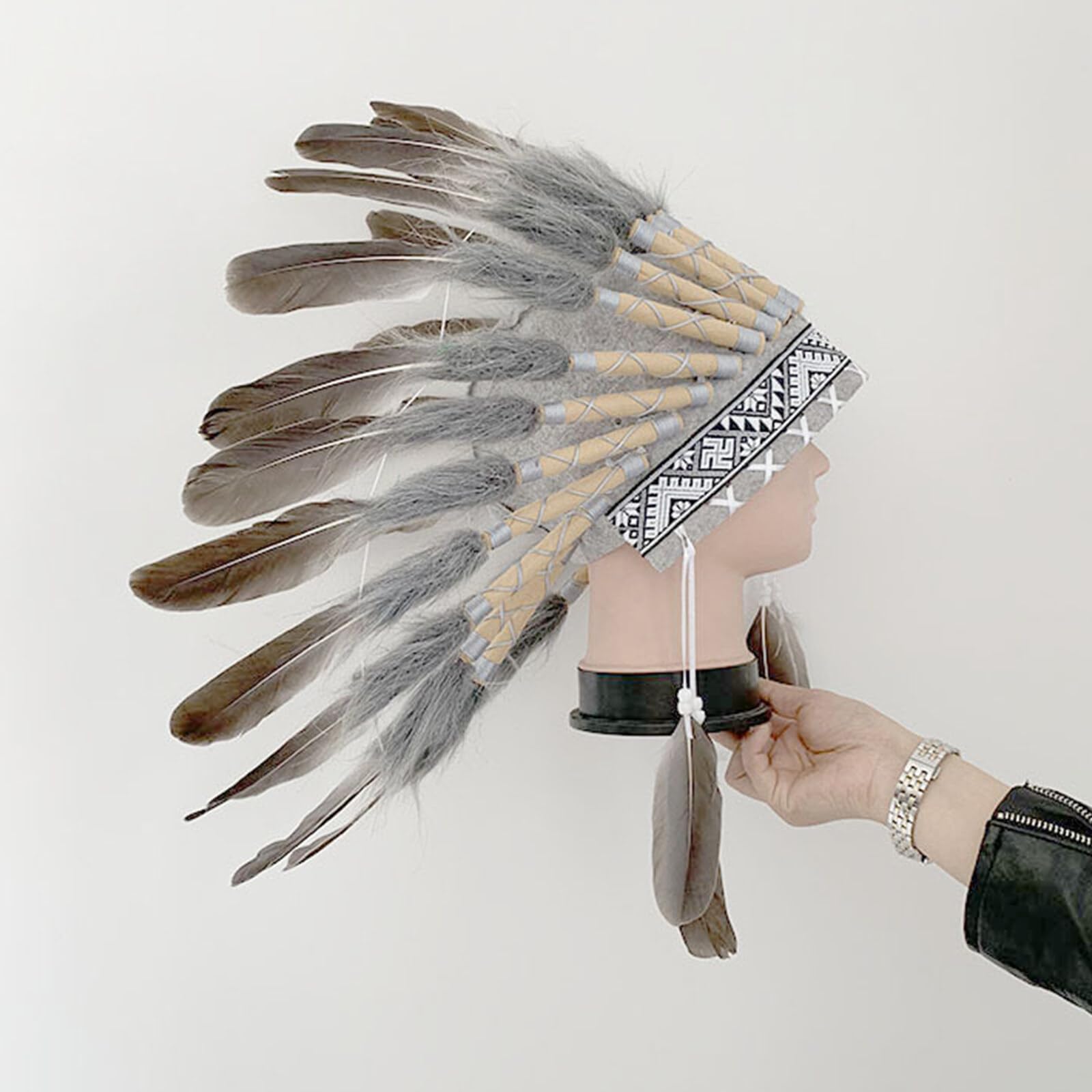 Petyoung Feather Headdress,Carnival Accessories Headdress,Native Indian Hat Headband Decoration Headpiece Costume Accessories for Mardi Gras Gift Festivals Dance Cosplay Theme Parties - Image 3