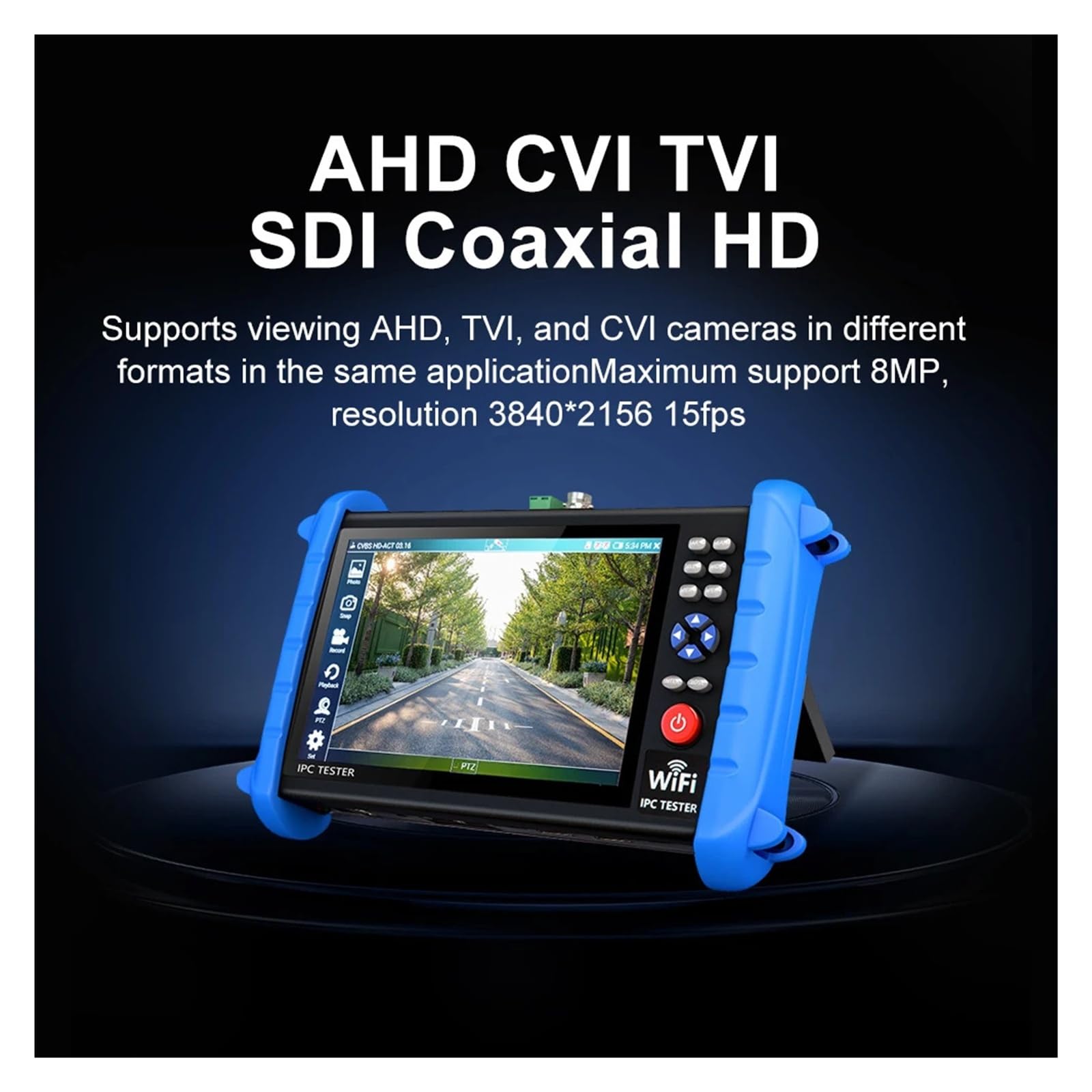 Tester CCTV IPC con touch screen 8MP AHD CVI TVI Ingresso e uscita HDMI Tester for cavi di rete for monitor telecamera PTZ Facile da leggere