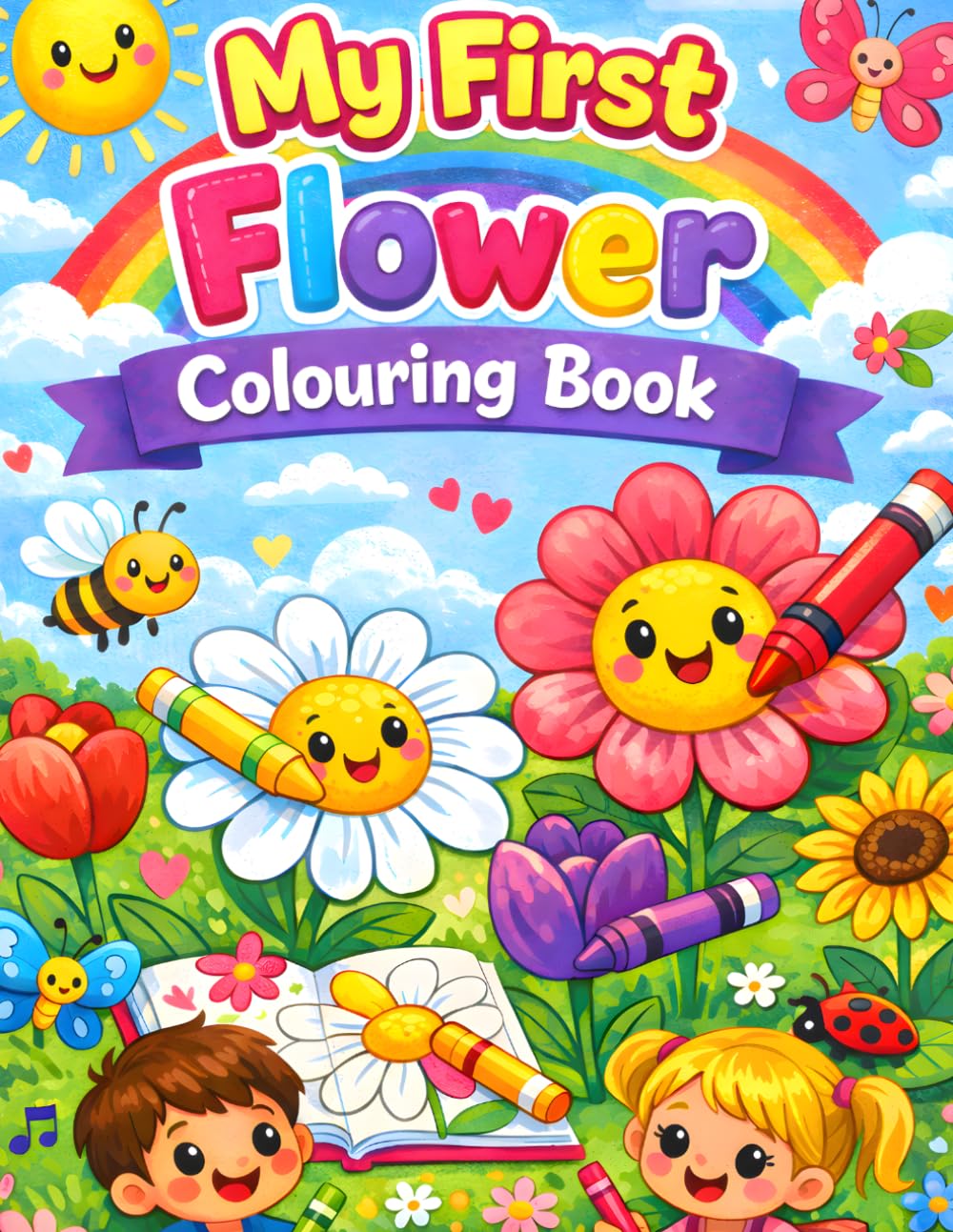 My First Flower Colouring Book for Kids Ages 3–6: Fun, Simple & Easy Flower Designs for Toddlers and Pre-schoolers Ages 3-6