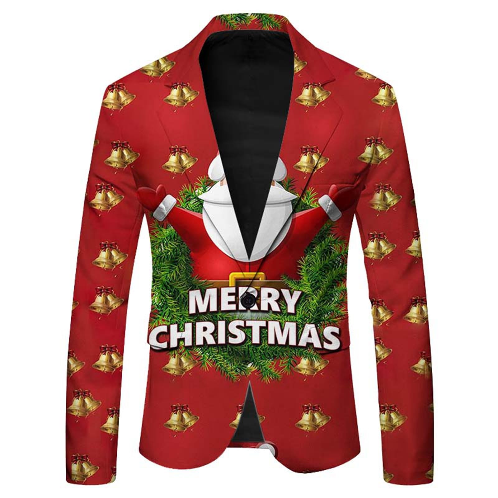 Generisch Traje de Navidad para hombre, suéter de Navidad para hombre, informal, cuello holgado, cómodo, con capucha, moda navideña, sudadera con capucha y cuello redondo