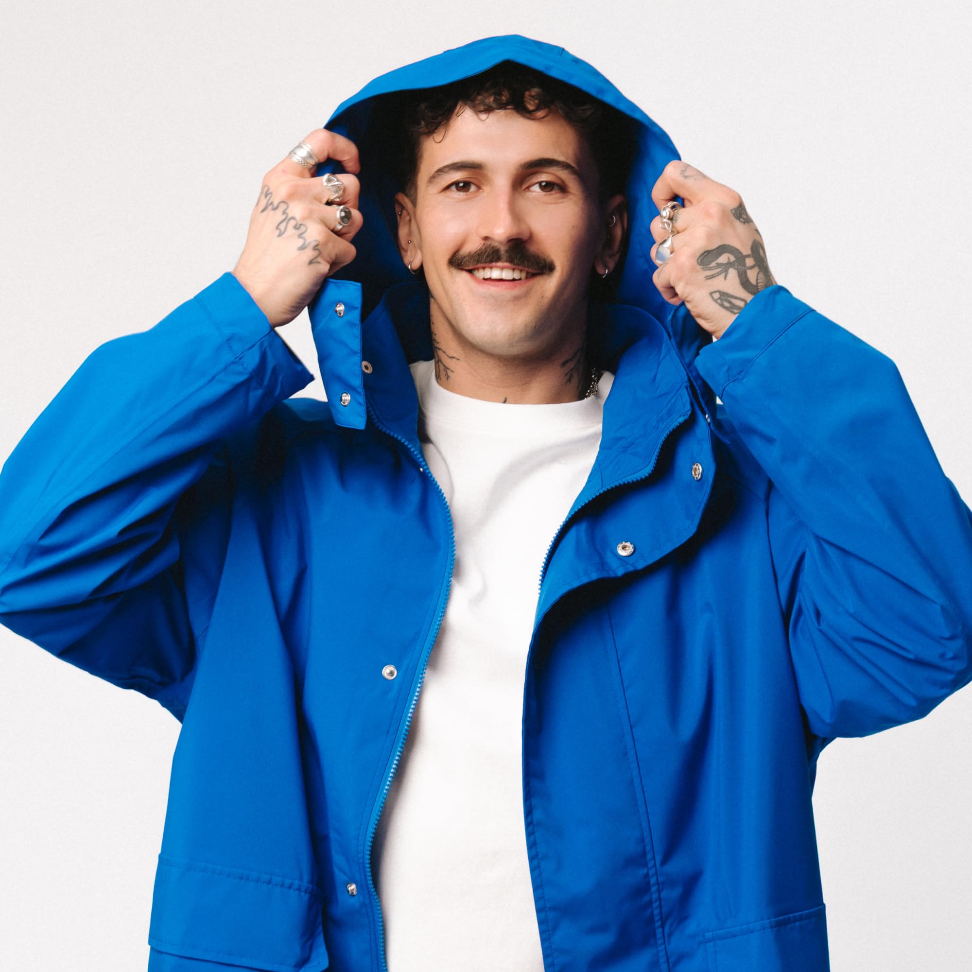 Kubota Langer Regenmantel Oversize, Wasserdicht, Unisex | Damen, Herren, TPU-Beschichtung, getapte Nähte, tiefe Kapuze, Belüftungsösen, leicht verstaubar, mit Futter, 8000mm Membran