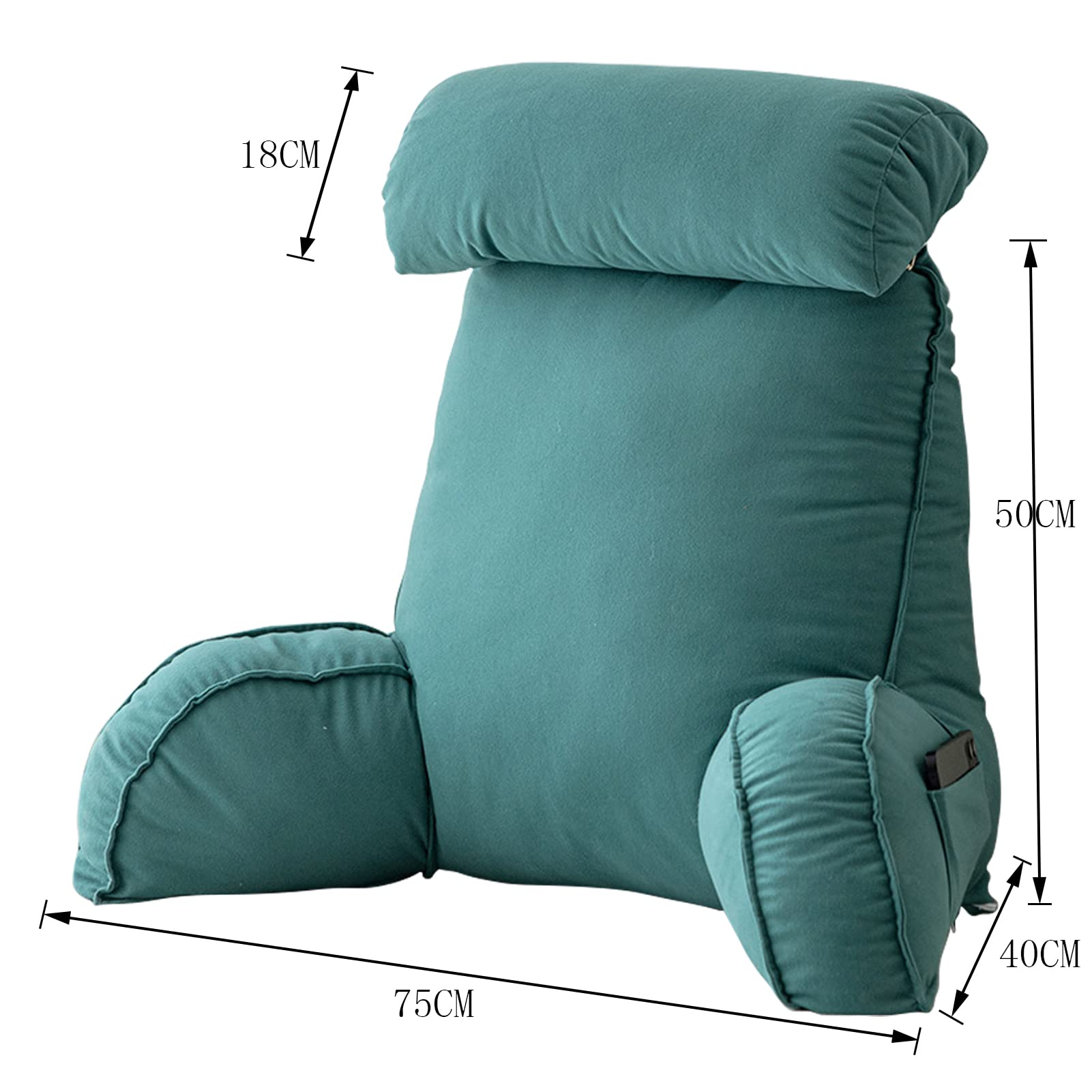 Poduszka do czytania z podparciem szyi / ramion, miękka poduszka do czytania, do grania, relaksu i siedzenia, ergonomiczna poduszka na oparcie, zdejmowana poduszka pod szyję, 75 x 40 x 58 cm, zagłówek