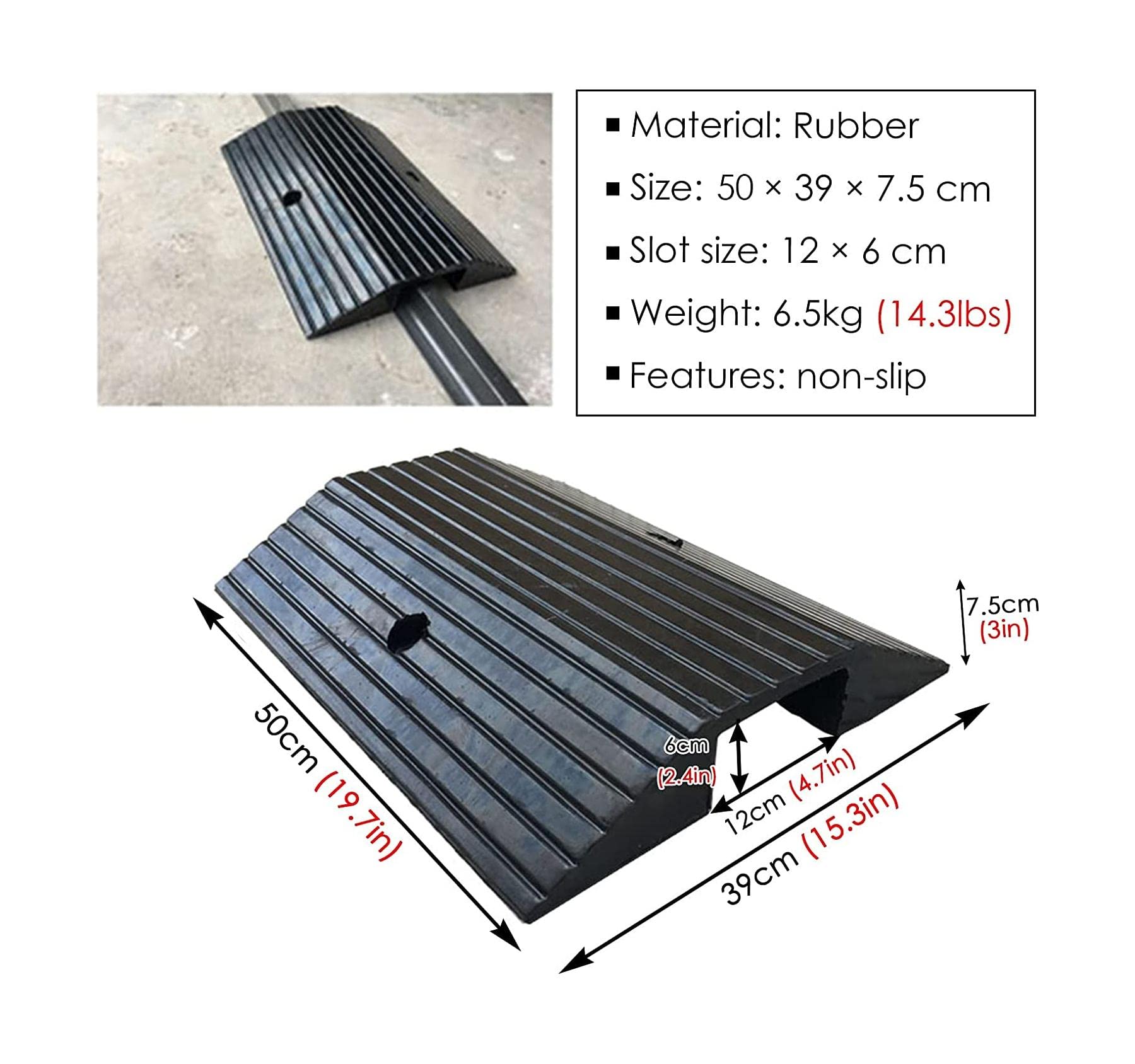 Rampes de Bordure en Caoutchouc Rampe de seuil Robuste rampes de Chargement Voiture Moto Scooter Rampe de Pente pour Quai de Chargement allée