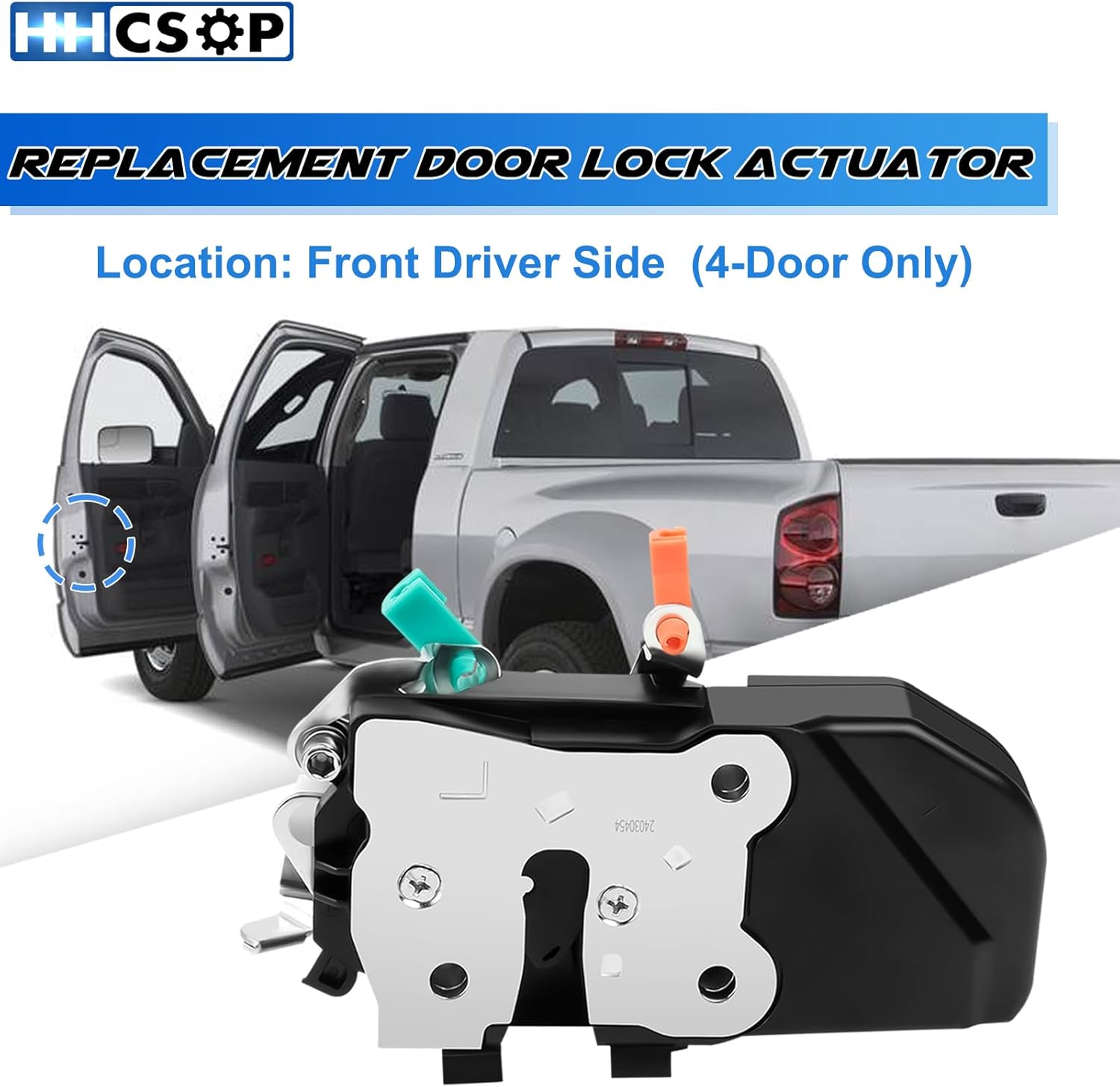 Front Driver Side Power Door Lock Latch Actuator Motor Compatible with 2003 2004 2005 2006 2007 2008 2009 2010 Dodge Ram 1500 2500 3500 4500 5500 (Pickup 4-Door Only), Left, 931-636