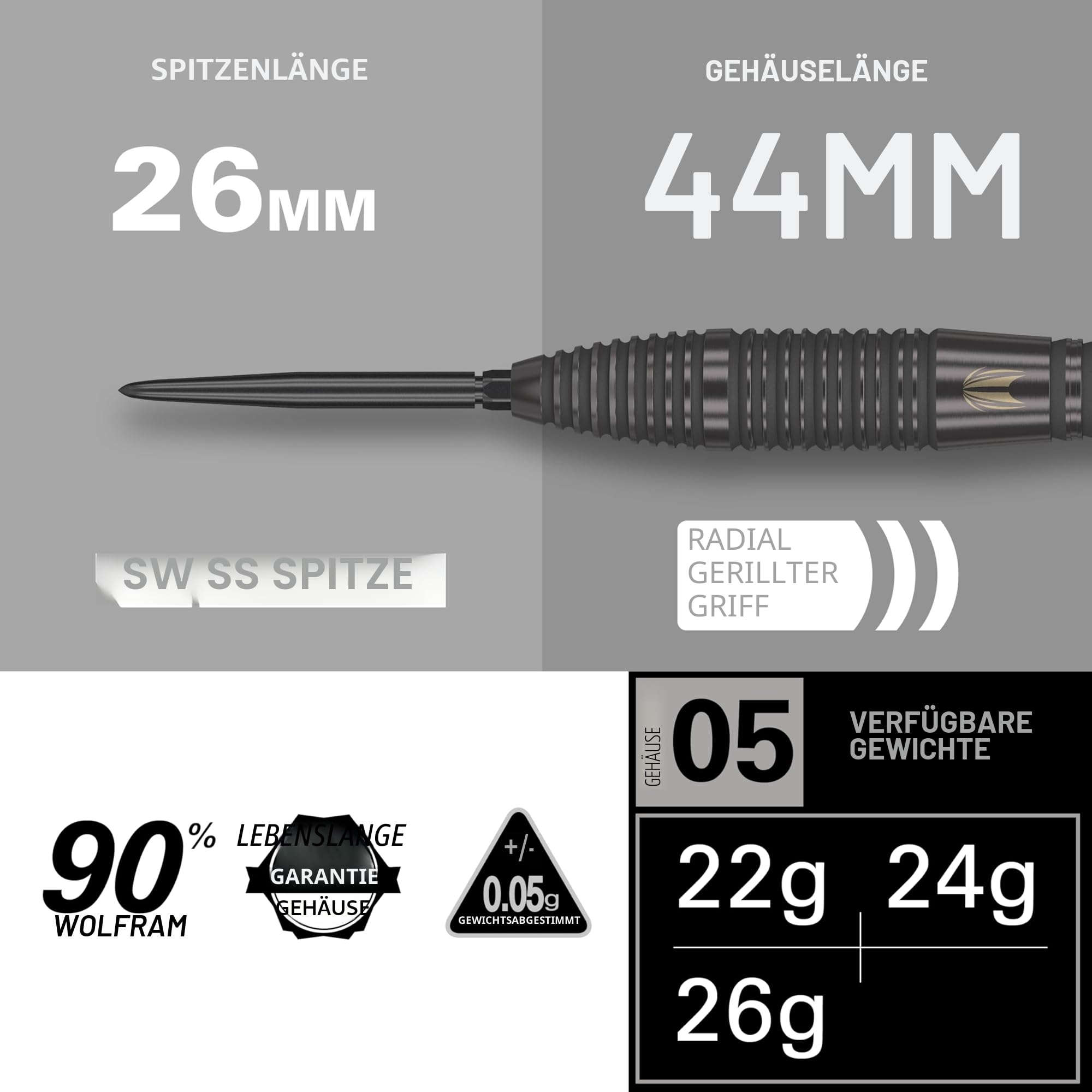 Target Darts Bolide Void 90% Tungsten Dart Set, Stahlspitzen-Darts mit Schweizer Spitze | 21G/22G/23G/24G/25G/25G | Professionelle Dart-Sets, Schwarze Darts, Schweizer Spitze-Werkzeug inklusive
