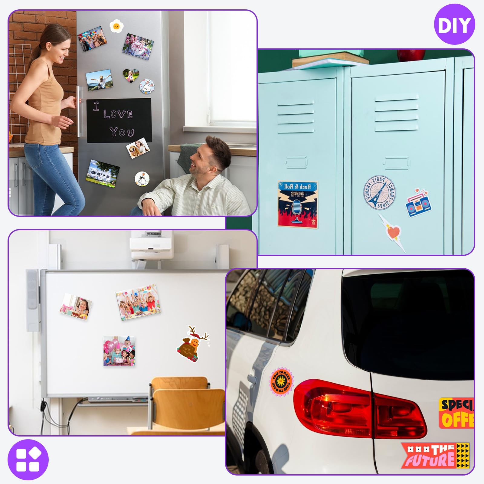 DIYMAG Hojas magnéticas imprimibles, 32 hojas magnéticas flexibles de 8.5 x 11 pulgadas, papel magnético mate no adhesivo para impresora de inyección de tinta, fotos, manualidades | Papel magnético flexible, no adhesivo para manualidades, pared de fotos,