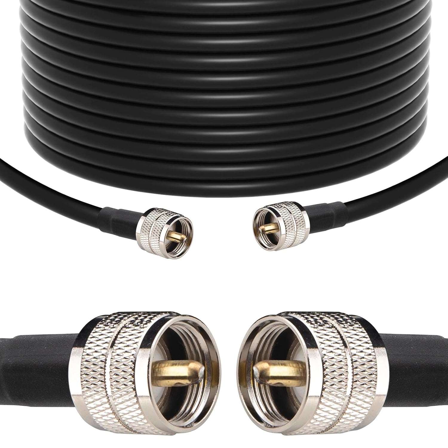 RG213 Coaxial Cable 75FT - CB Coax Cable Ultra Low Loss RG-213 UHF PL-259 Coax Cable Male to Male, 50 Ohm, for Ham Radio CB Radio Antenna