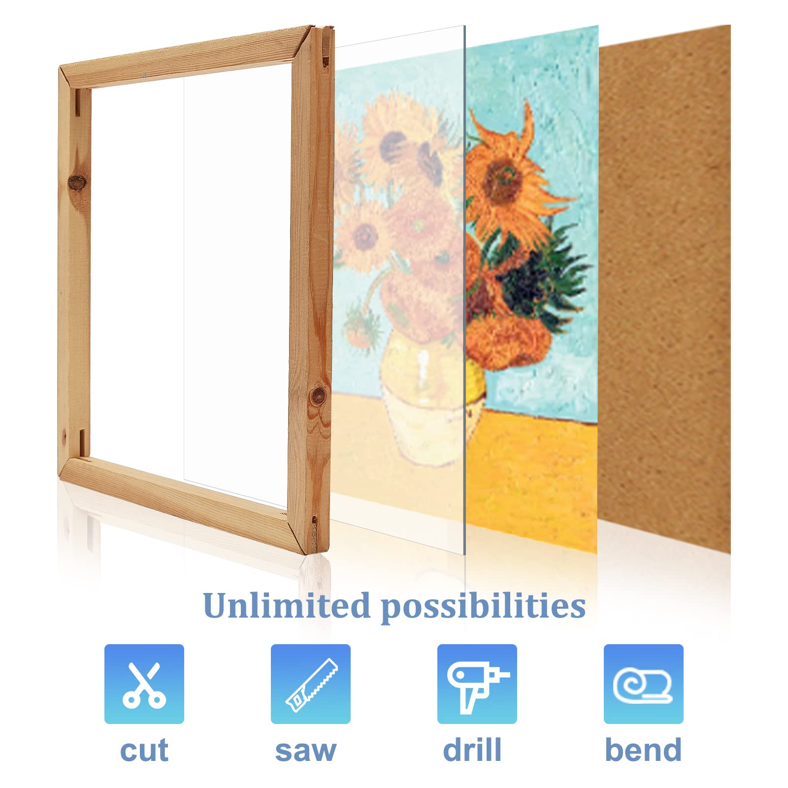 Amazon.co.jp: OLYCRAFT 8枚 額縁用プラスチックシート PET