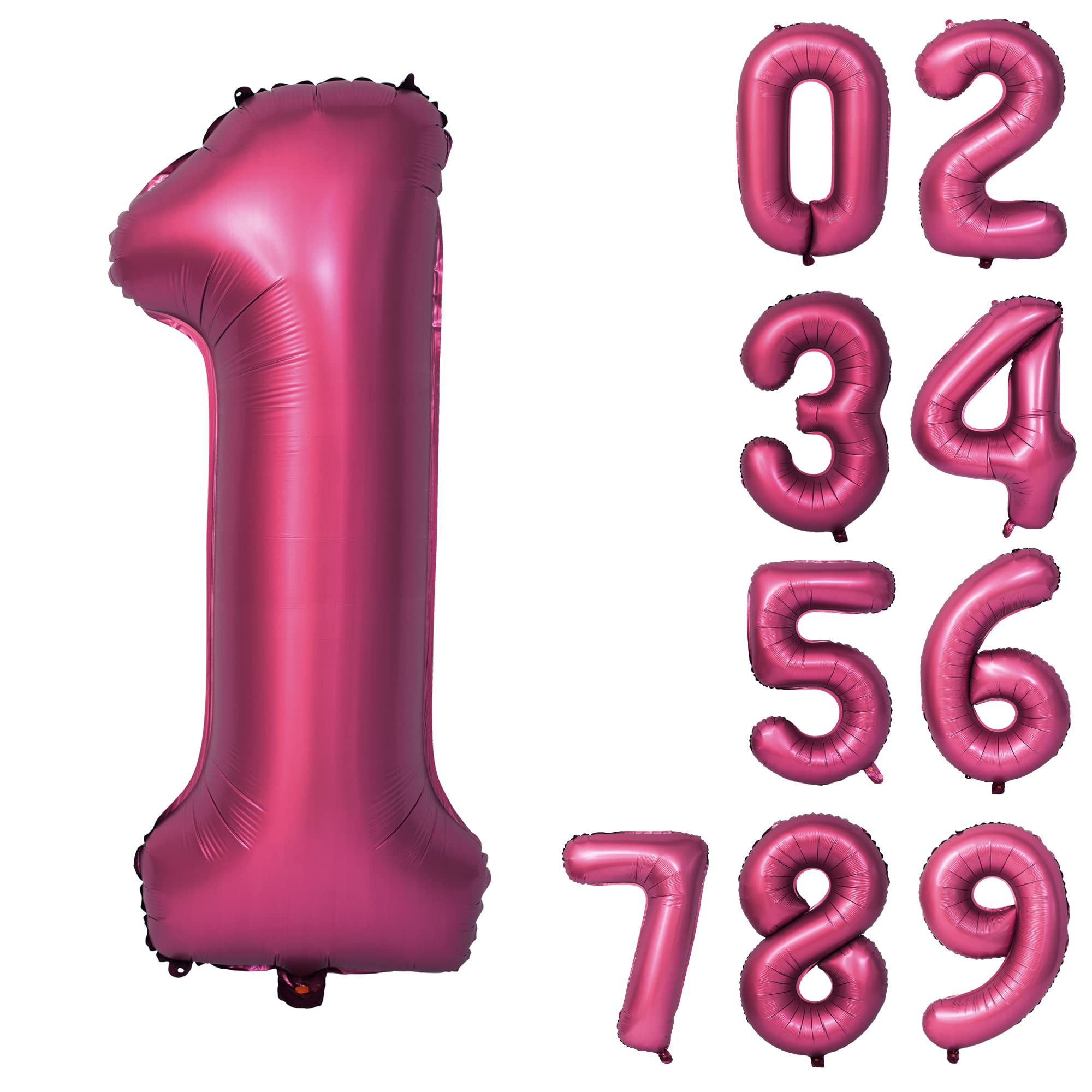 Red 0 balloon 40 Inch Giant Helium Foil Number 0 to 9 Red Balloon Birthday Wedding Party Digital Decorations (Number 0) — view 134
