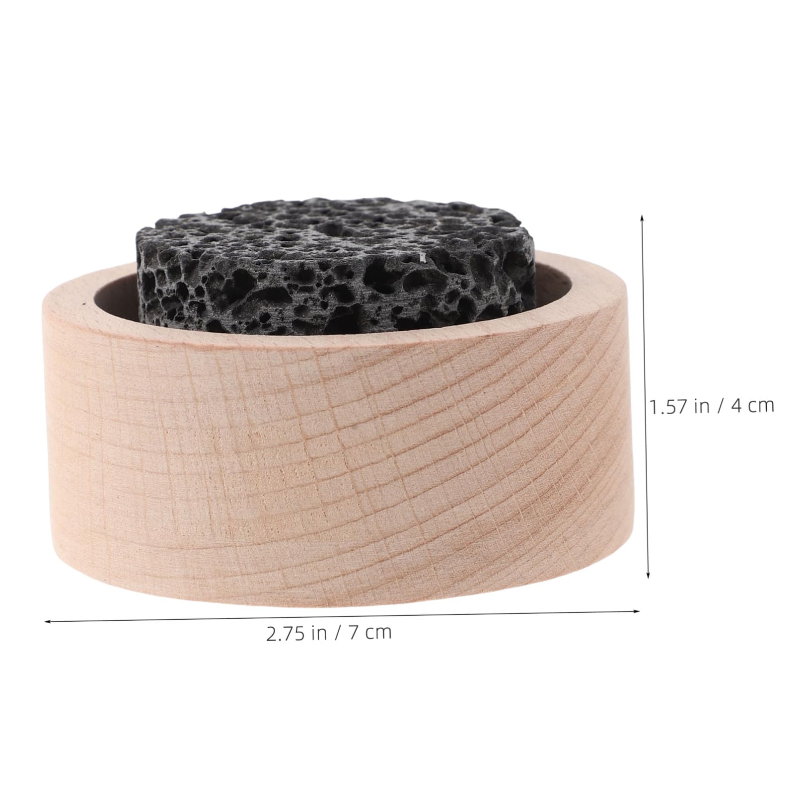 Sewroro 4 Piezas Difusor Pasivo de Piedra Volcánica para Aceites Esenciales, Diseño Redondo de Madera y Piedra Volcánica, Antideslizante, Adecuado para Habitaciones y Hoteles