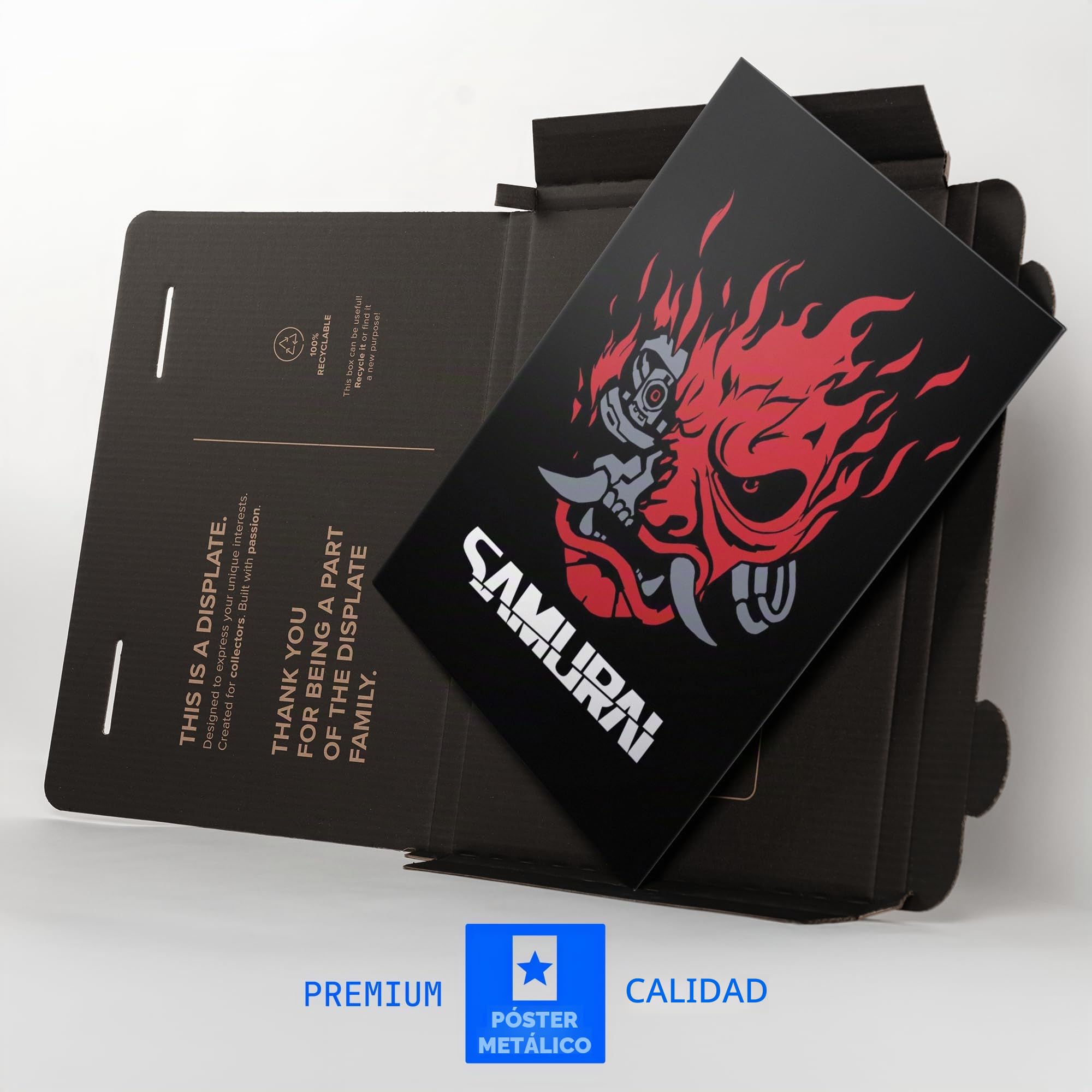 Displate - Póster de Metal - Montado con Imán - Cyberpunk 2077 - Samurai
