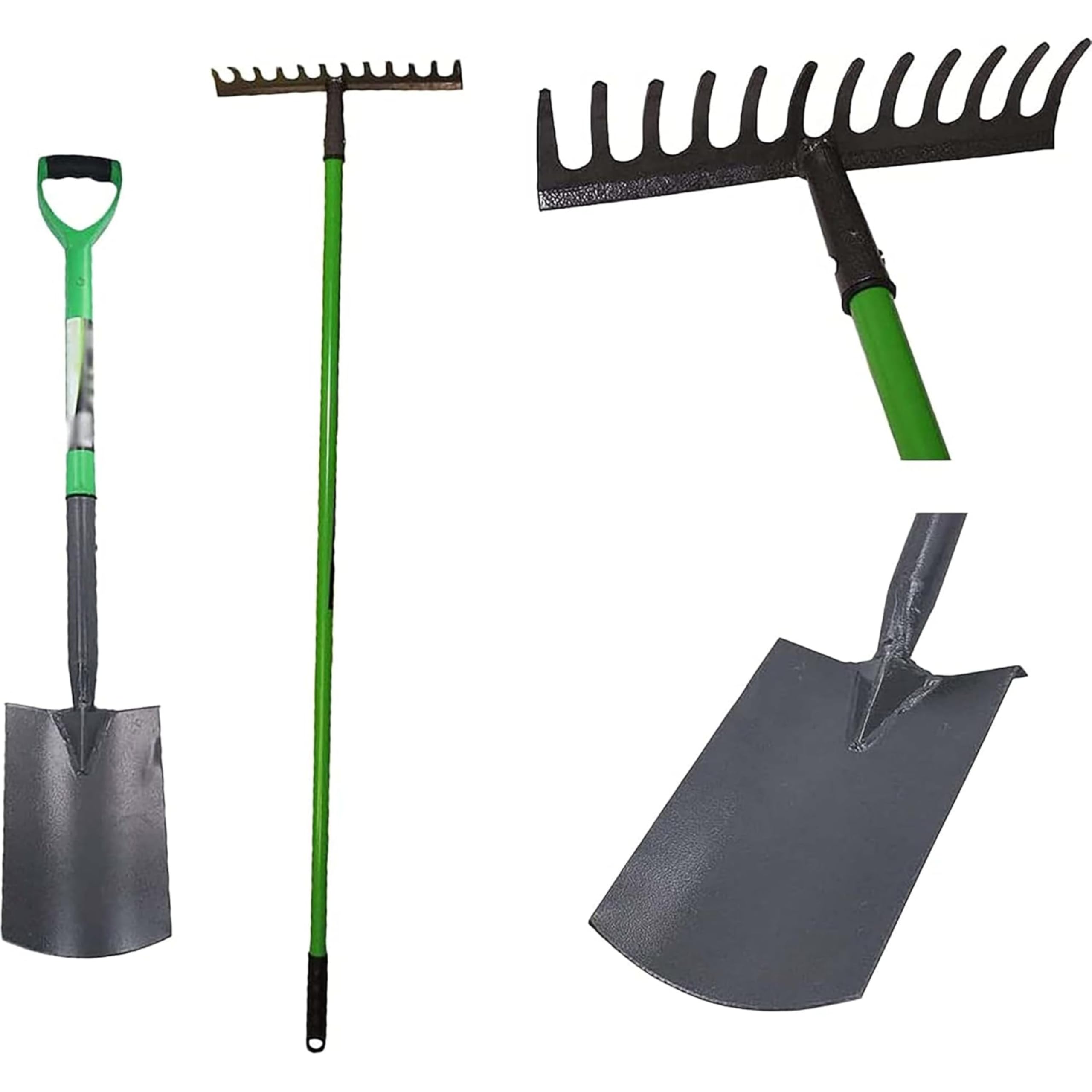 Garden Fork Spade And Rake Set