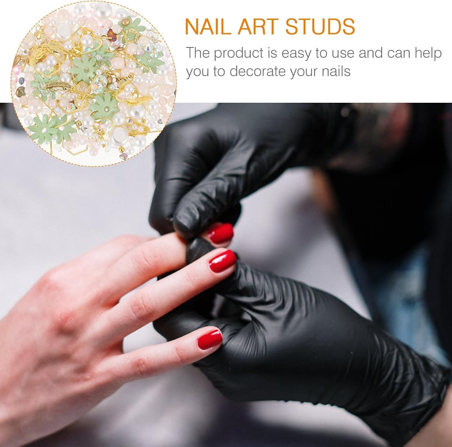 Pearl Flower Nail Art Decorations 1 Box DIY Manicure Accessories Luminous Pearls for Salon and Home Nail Art Supplies