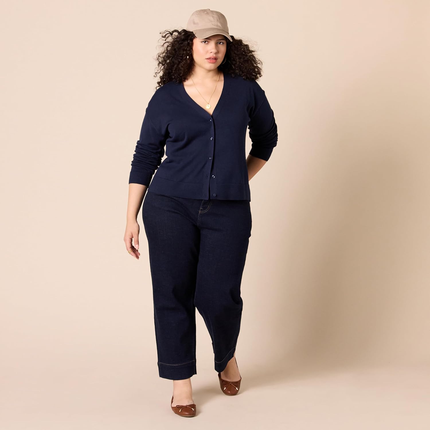 Amazon Essentials Womens V-Neck Lightweight Cropped Relaxed-Fit Cardigan Sweater - Image 7