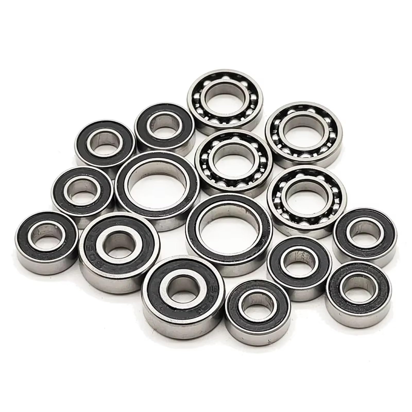 Für Axial Für SCX10.2 II 90046 90047 1/10 16 Teiliges AR44 Kugellager Set Vorder Hinterachse Stahl Schwarz Abgedichtet Vorgefettet RC Car RC Lagern