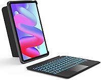 Vista 13 de Inateck Funda para iPad de 11ª/10ª generación con teclado, funda de teclado desmontable con retroiluminación de 7 colores y panel táctil para iPad