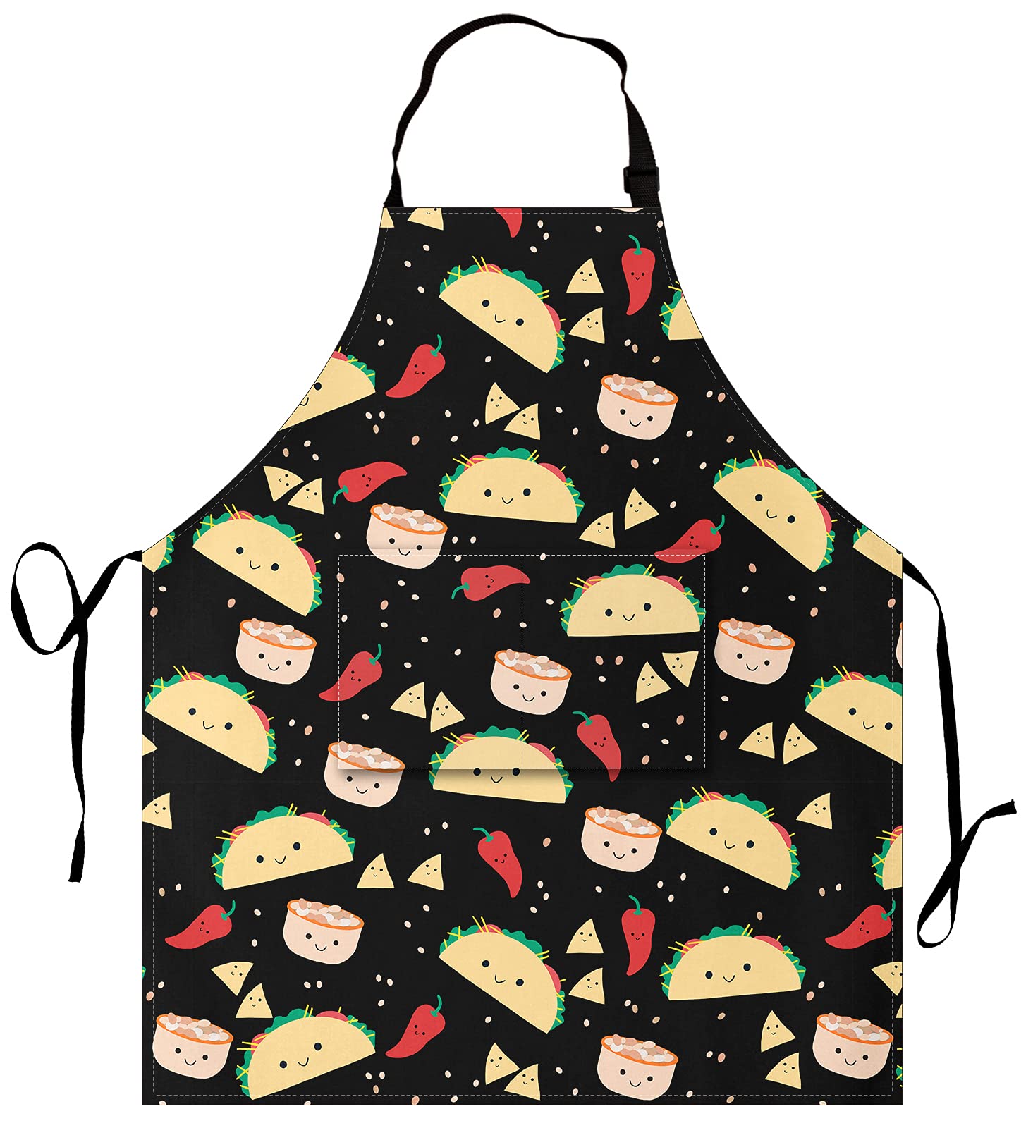 EEIVEUN Kitchen Cooking Apron Adjustable Bib with 2 Pockets for Chef Waiters Artist Grill Restaurant Bar