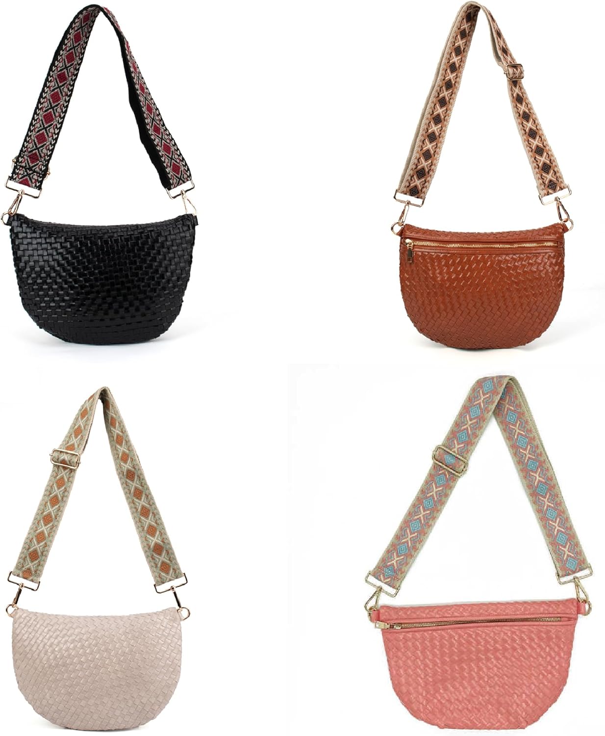The Fiona | Woven Bum Bag | Stylish Woven Crossbody Bag | Adjustable Strap for Travel Festivals & Everyday - Image 6