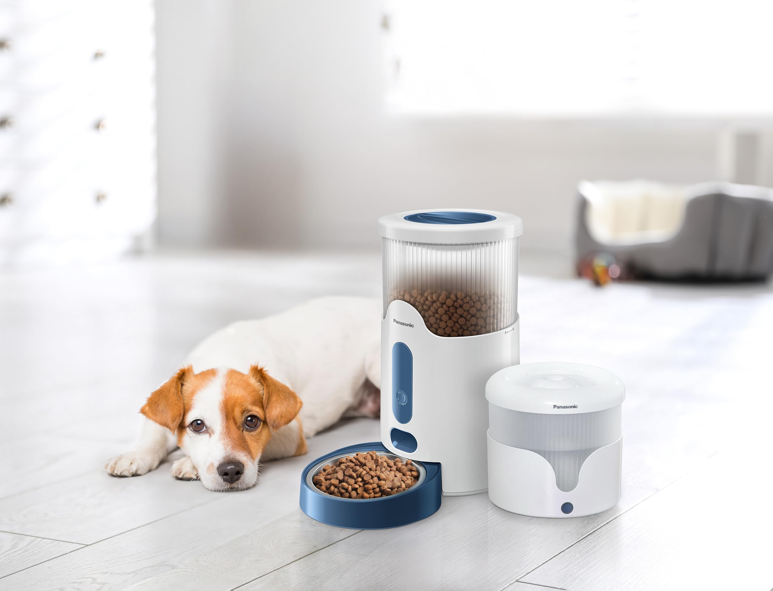 PANASONIC CP-JNF01-W Comedero Inteligente Automático para Mascotas, 2,8L, Wi-Fi, App Control Remoto, Blanco