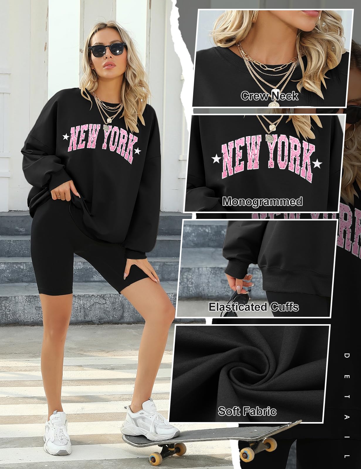 Voqeen Felpa Donna Lunga Invernale Classica Oversize Hoodie Casual Los Angeles Tuta Donna Sport Fitness Outdoor