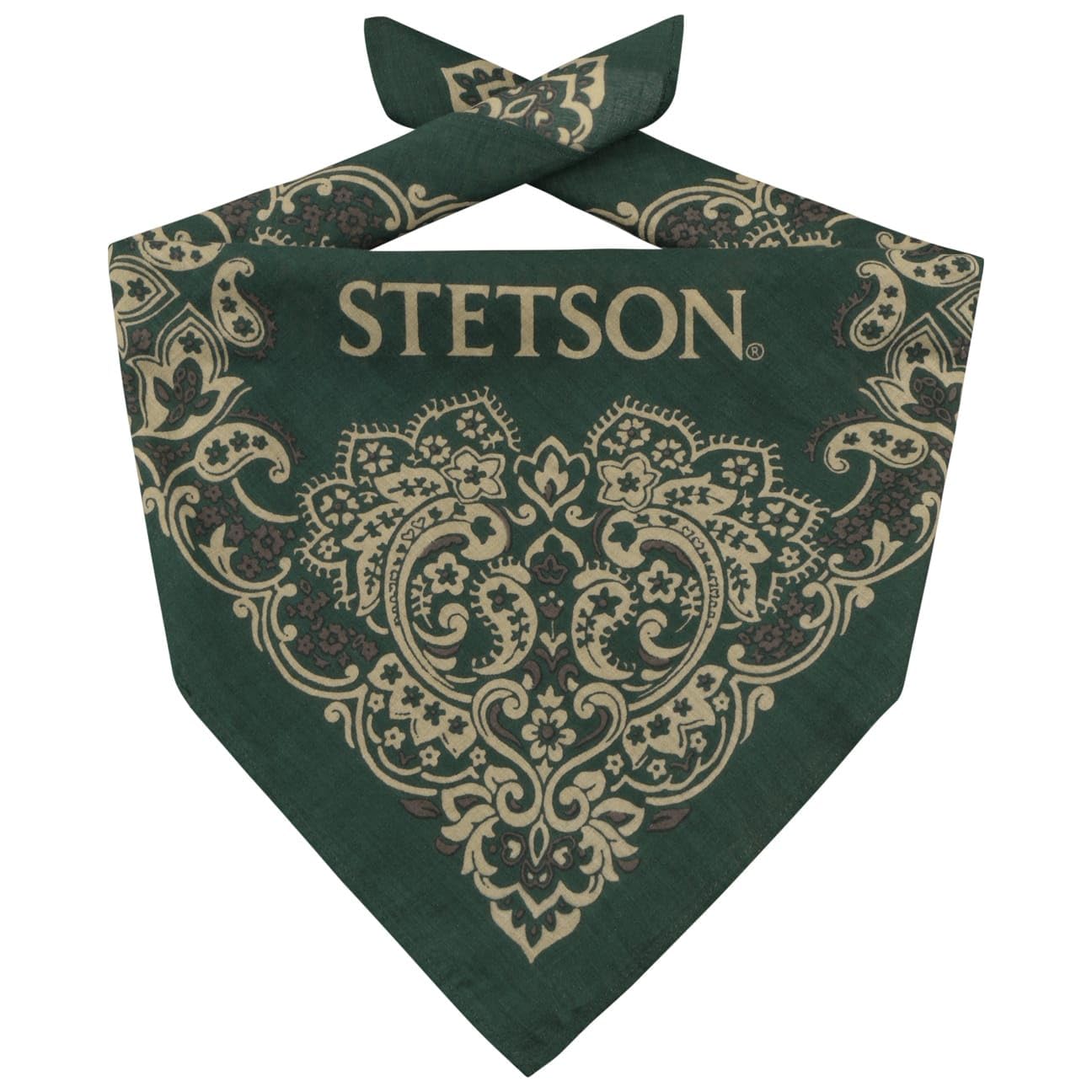 Stetson Paisley Cotton Bandana Classic Pattern Unisex Summer Winter Dark Green