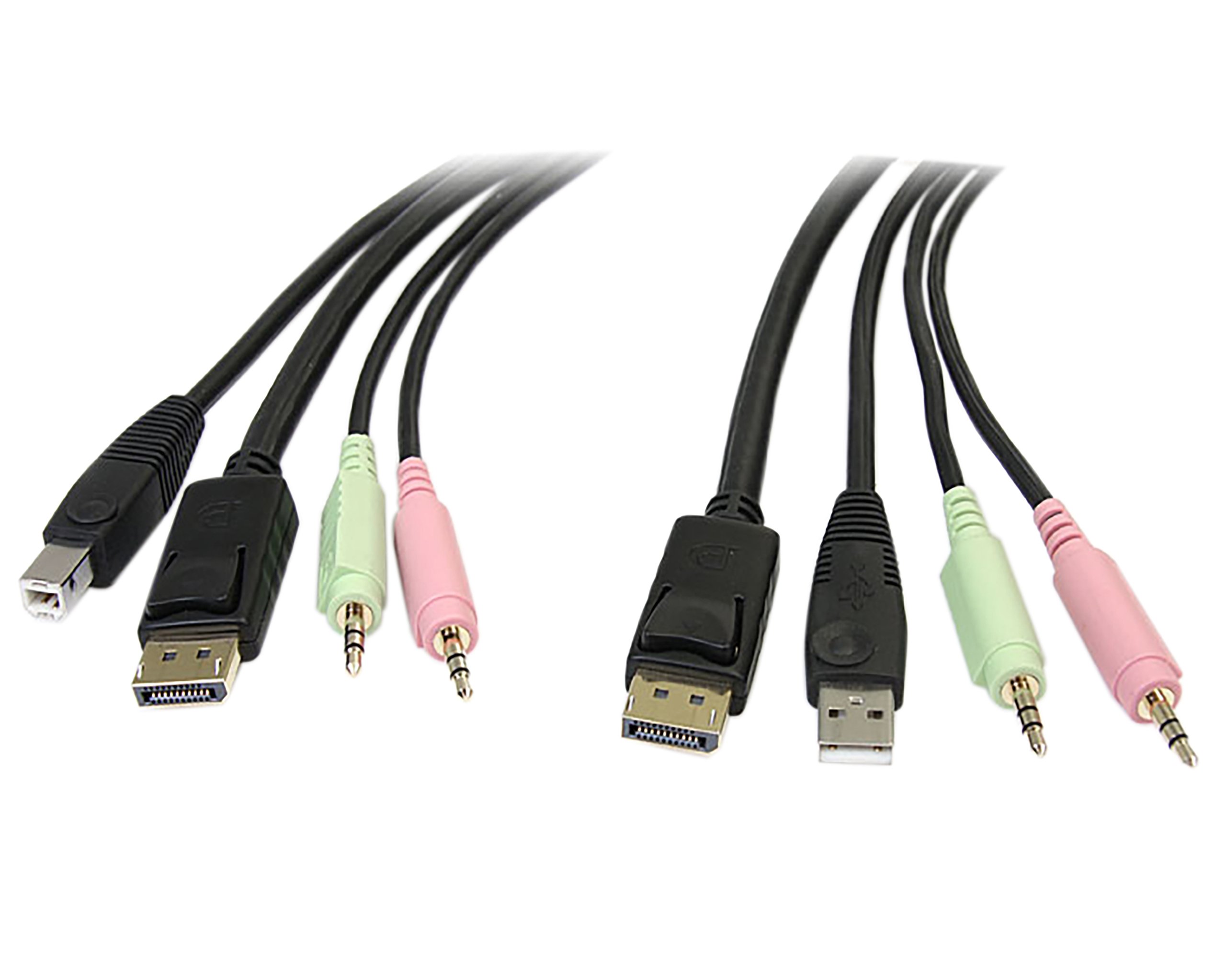 StarTechcom 6ft 4-in-1 USB DisplayPort® KVM Switch Cable w/Audio & Microphone (DP4N1USB6)