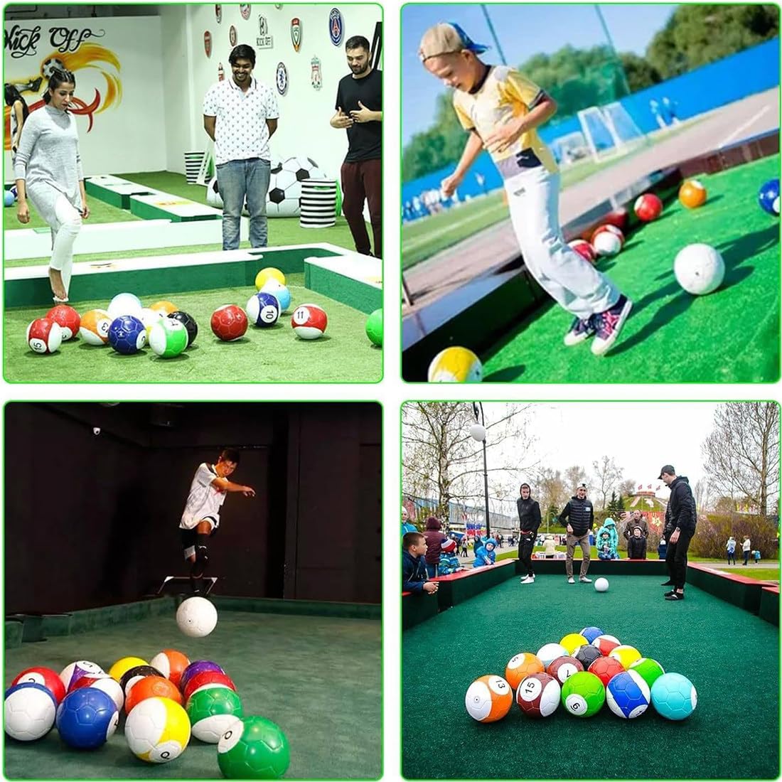 Aufblasbares Billard-Fußball Spiel, Leder Pool-Kick Billard Set, 22cm, für Garten & Outdoor